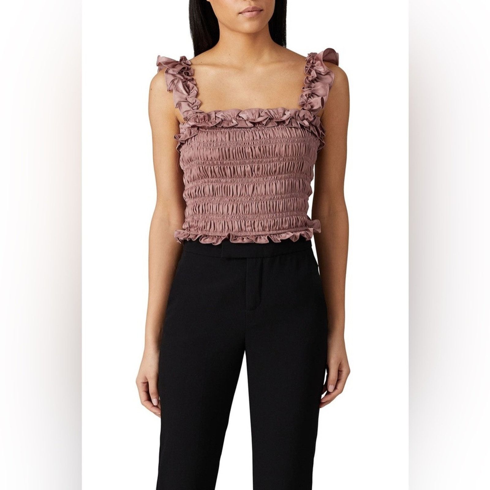 ELLIATT ELLIATT Size XS Cyrene Top Light Mauve Smocking Size XS / US 0-2 / IT 36-38 - 2 Thumbnail