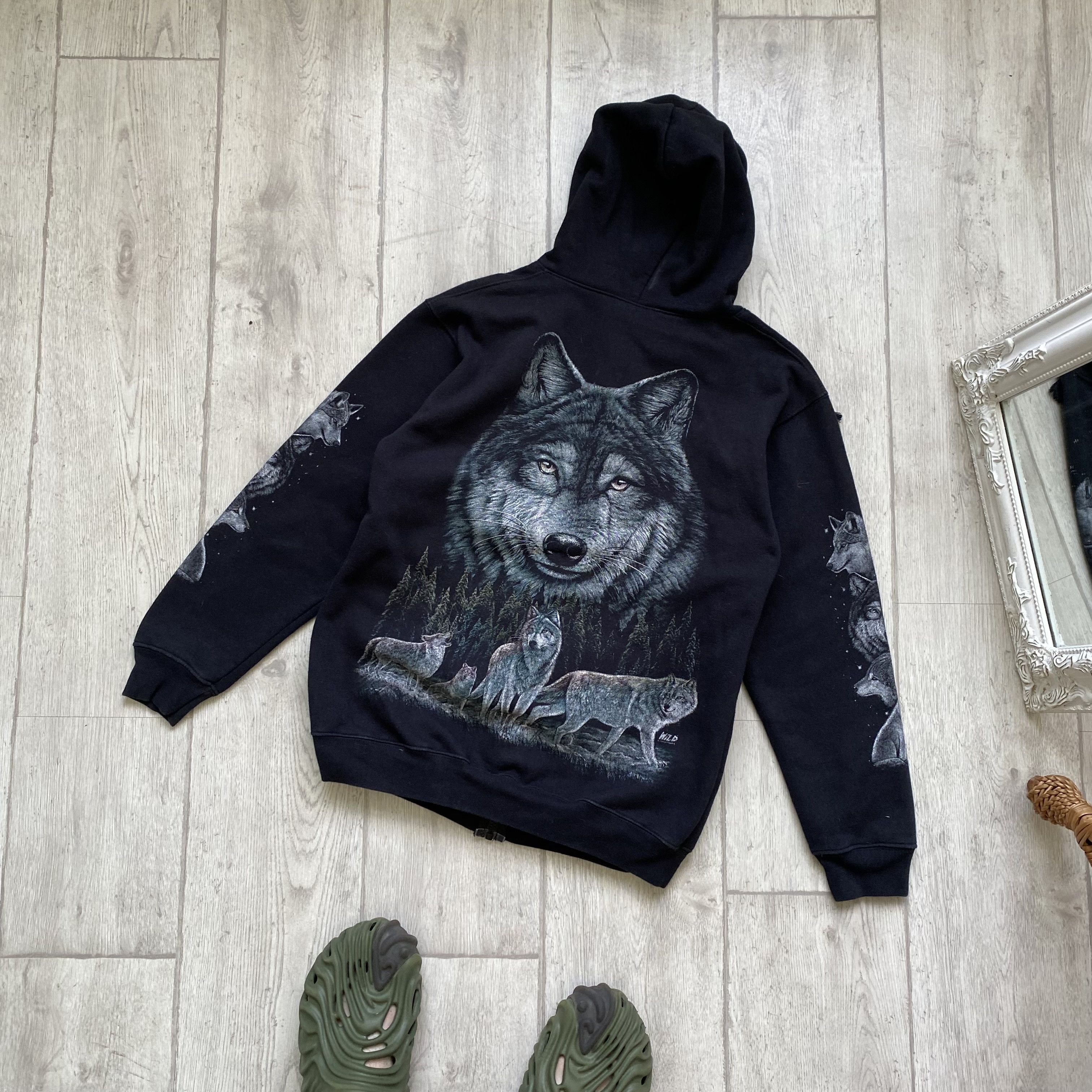 The Mountain 🐺Vintage Wild Wool logo zip up hoodie Y2K Size US XS / EU 42 / 0 - 10 Thumbnail
