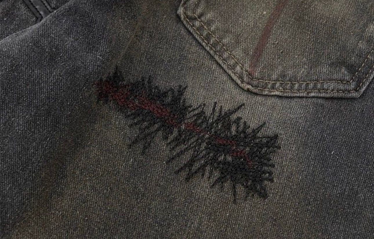 Japanese Brand × Vintage Avant garde retro skull paint splattered jeans pants Size US 32 / EU 48 - 8 Thumbnail