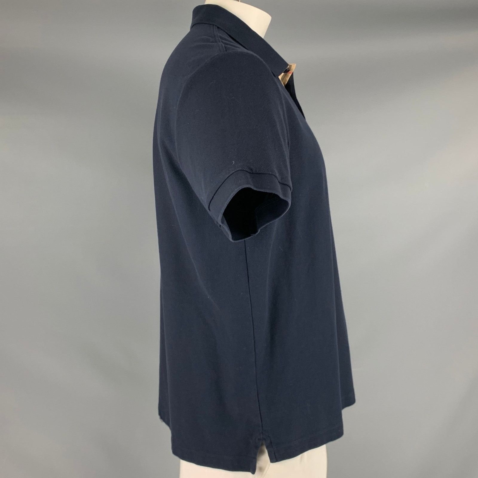 Burberry BURBERRY Size XXL Navy Cotton Monogram Half Placket Polo Size US XXL / EU 58 / 5 - 3 Thumbnail