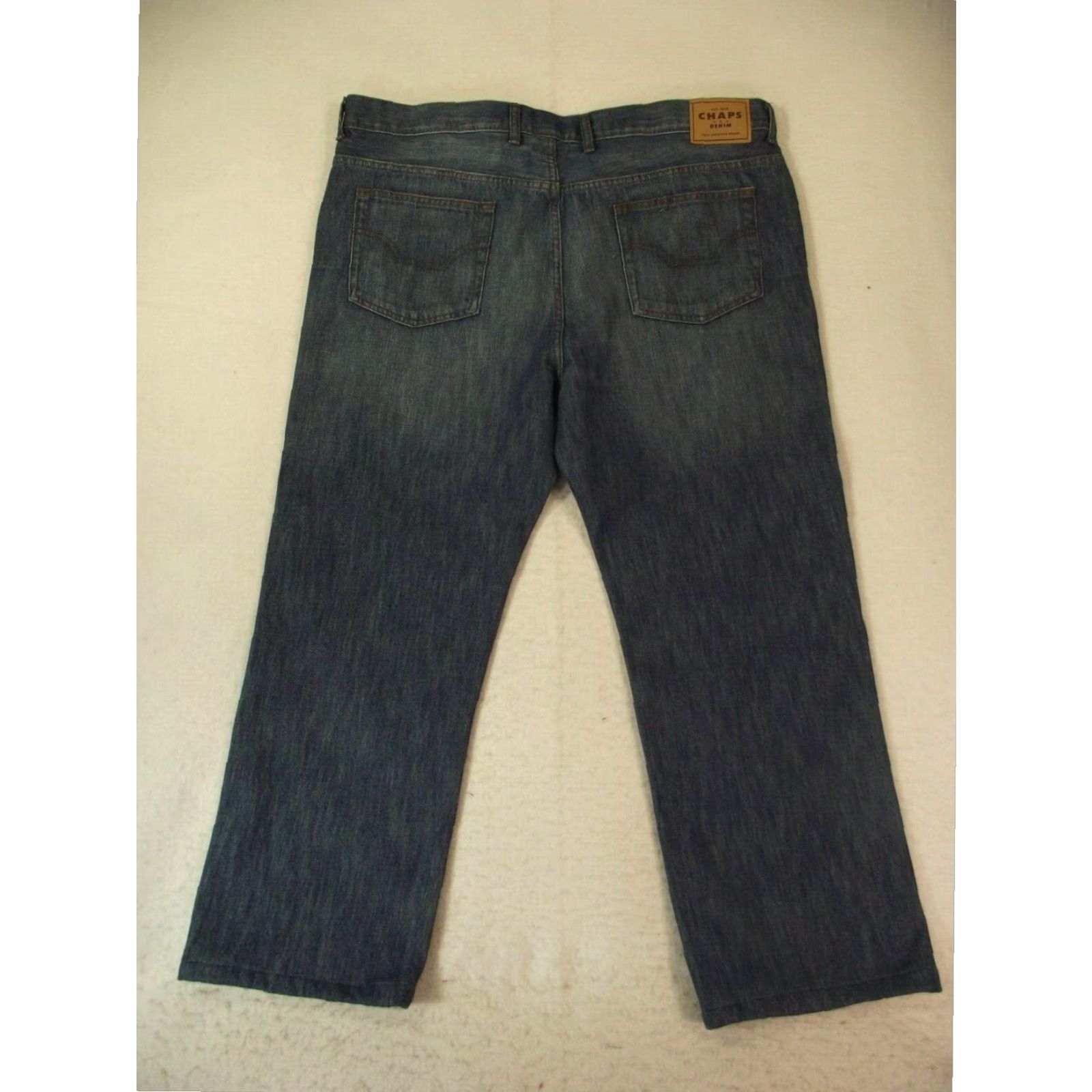Chaps Mens Straight Regular Fit 42x30 Blue Denim Pants Extra Large XL