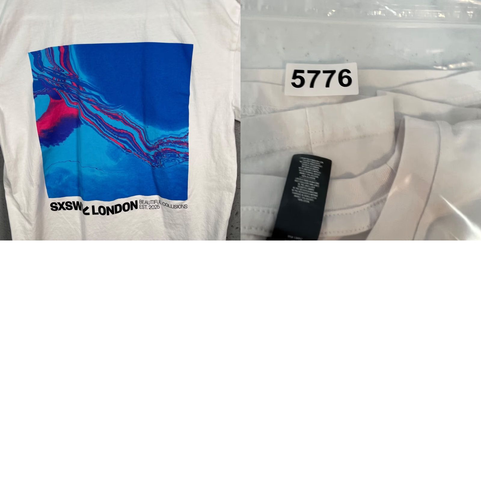 AS Colour SXSW London White Graphic T-Shirt Adult Medium AS Colour Crew Neck Short Sleeve Music Festival Shirt Mens Size US M / EU 48-50 / 2 - 8 Thumbnail