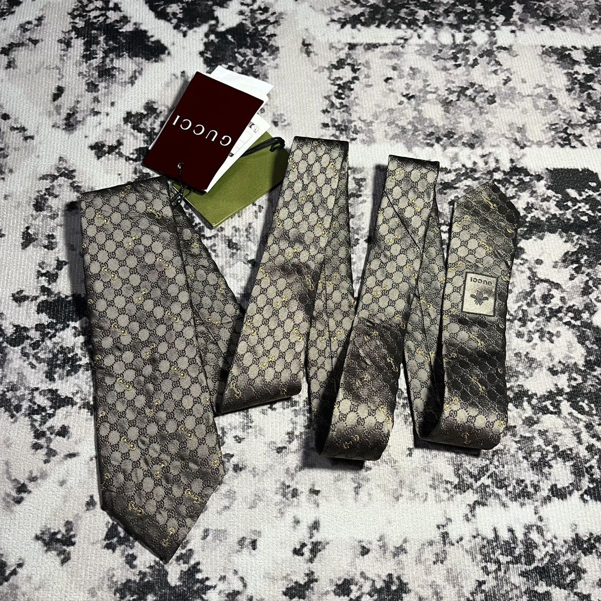 Gucci BNWT - Gucci Vintage GG Jacquard Silk Tie Size ONE SIZE - 2 Thumbnail