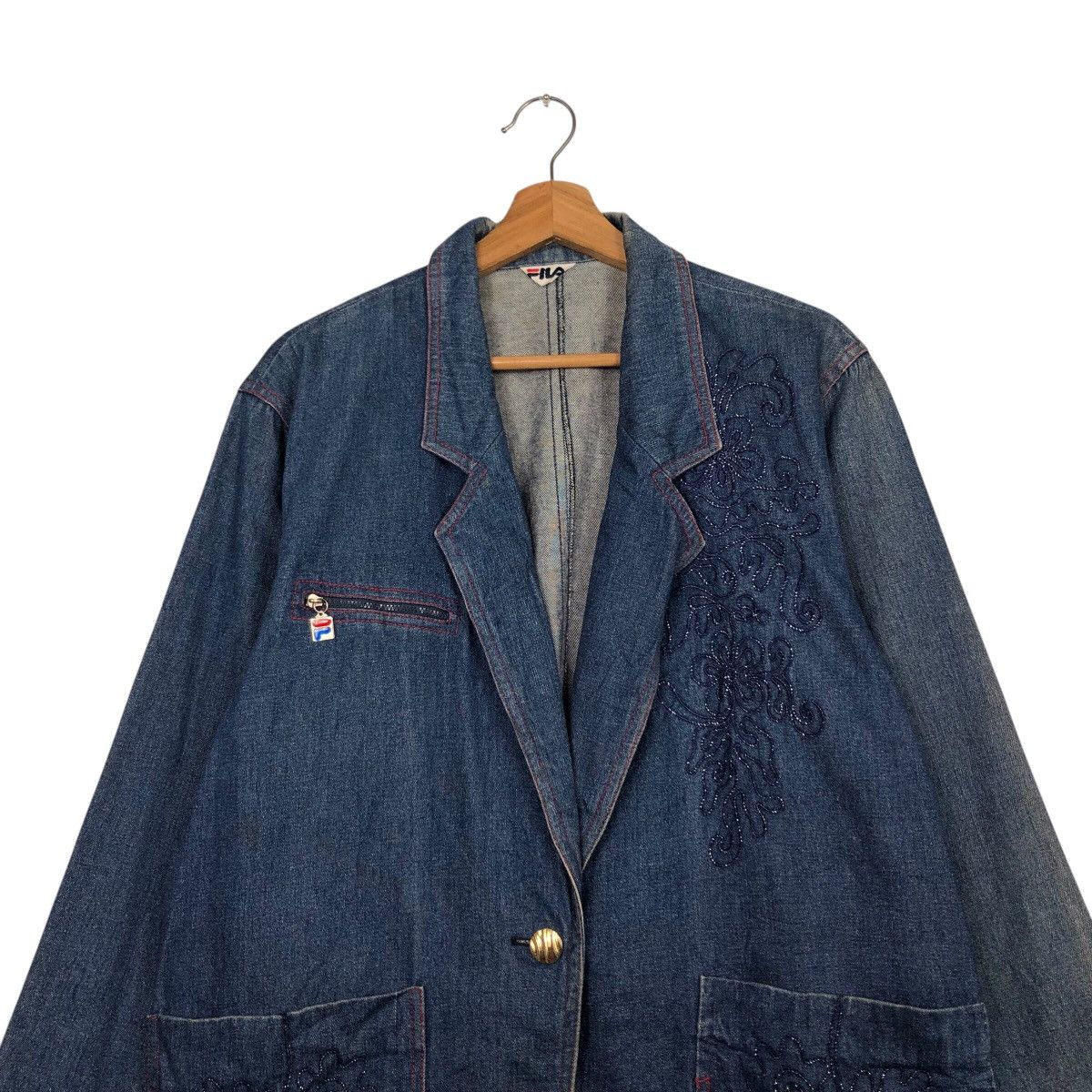Japanese Brand 📌Vintage Denim Chore Jacket Fila Multi Pocket Issey Miyake Size US L / EU 52-54 / 3 - 4 Thumbnail