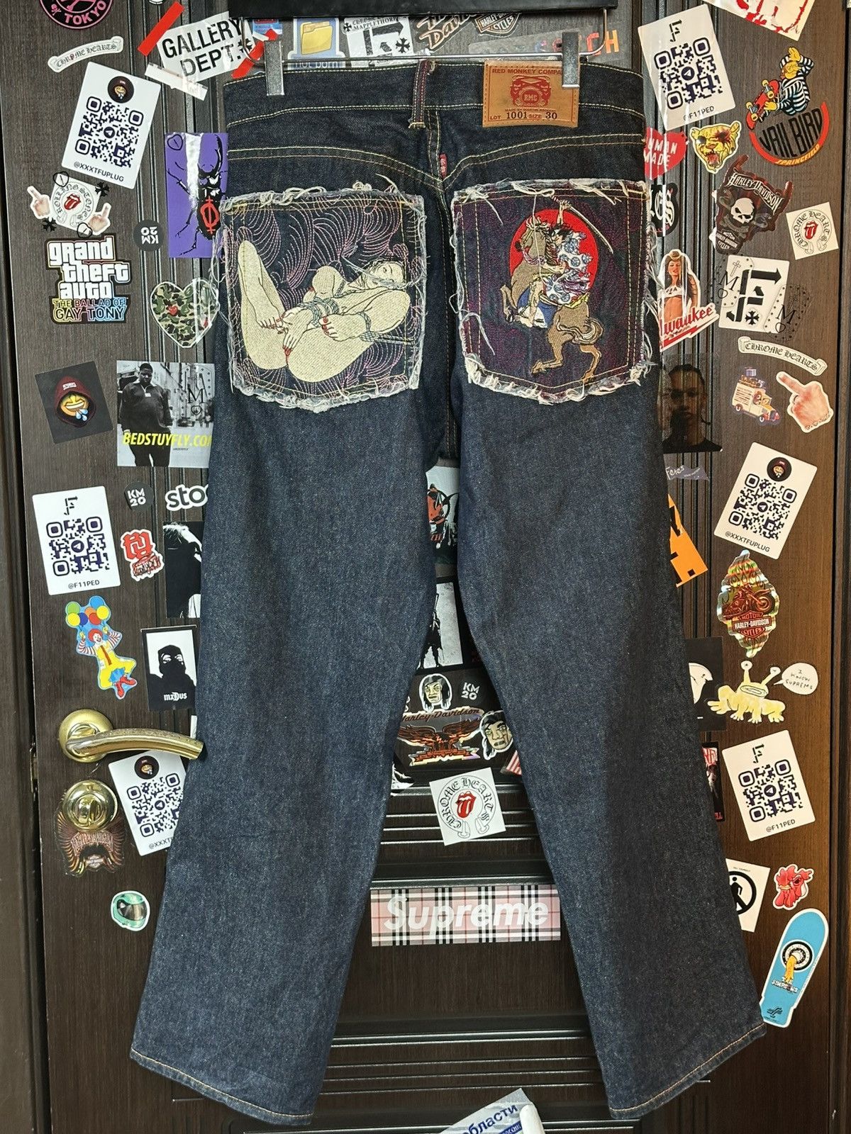 RMC Jeans × Red Monkey RMC 2008 “Erotic Ukiyo-e Collection” 1001 Archive Denim Size US 30 / EU 46 - 2 Thumbnail