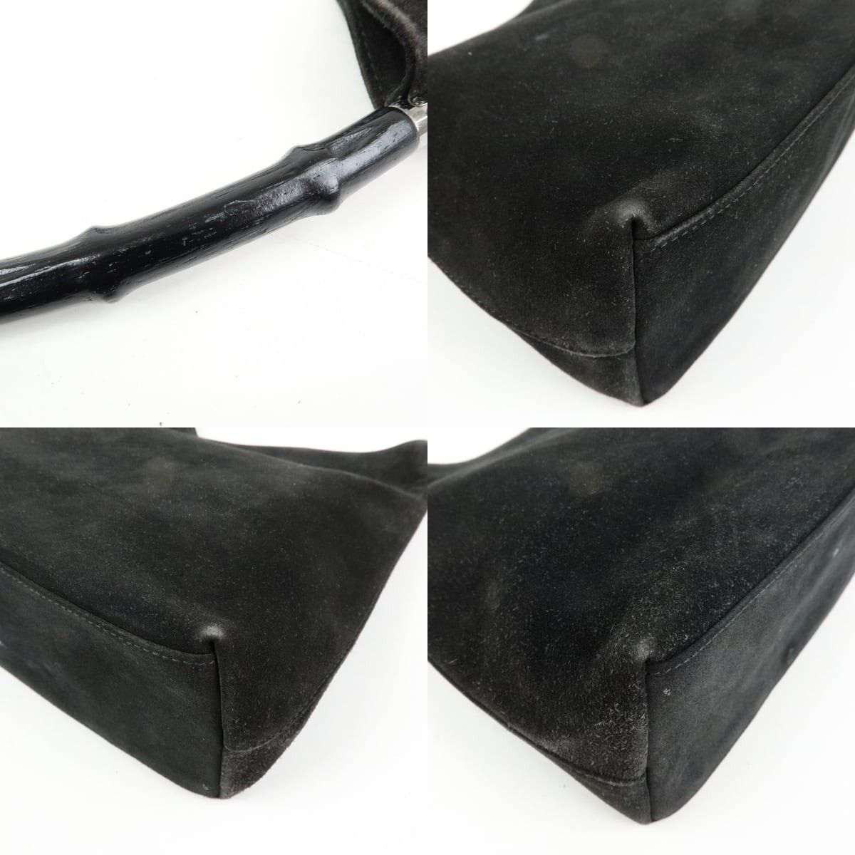 Gucci Gucci Bamboo Suede Shoulder Bag Black Size ONE SIZE - 5 Thumbnail