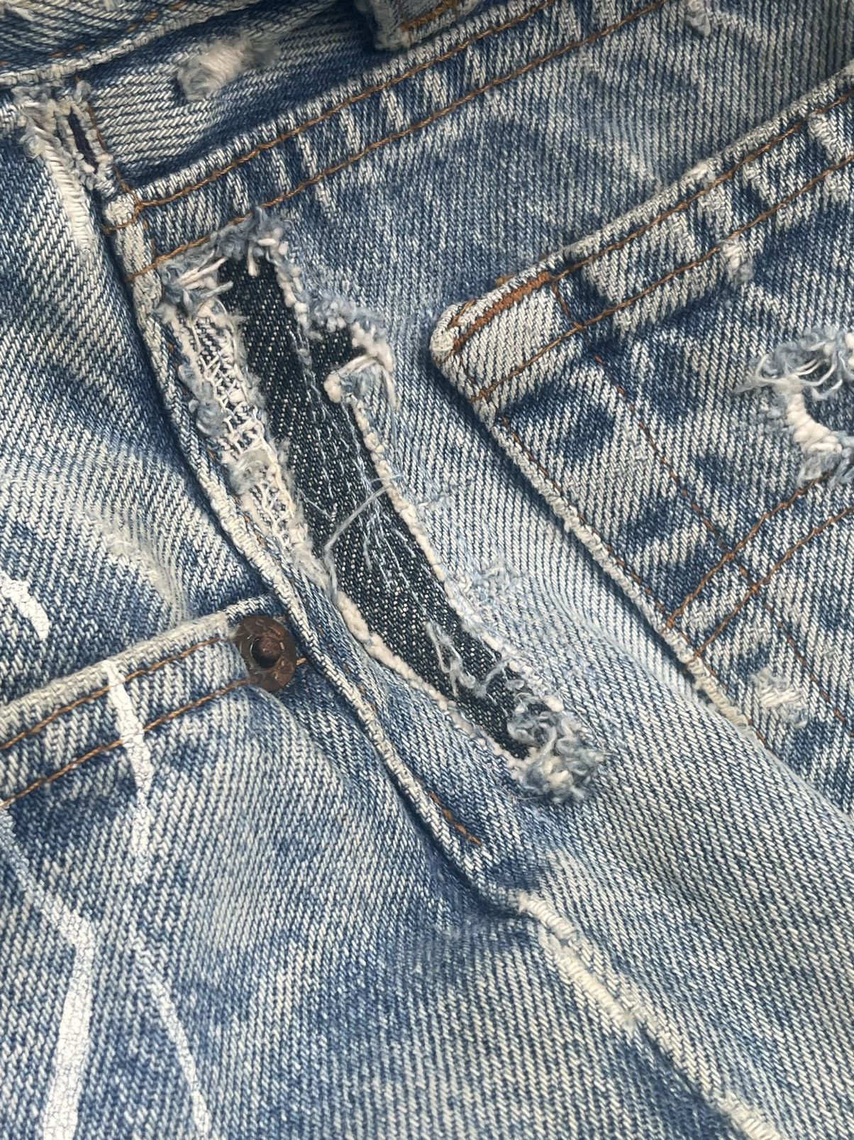 Levi's Vintage 80’s Levis 501 e Usa Distresed Denim Size US 29 - 19 Thumbnail