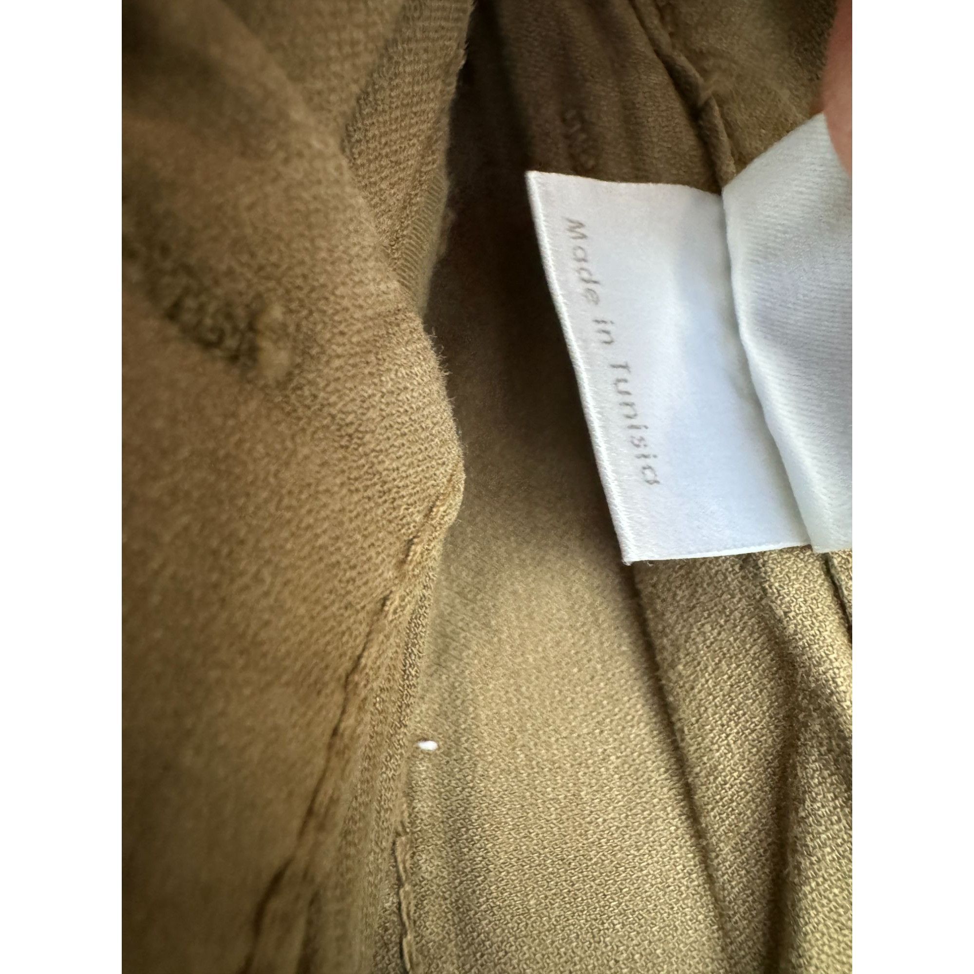 Dries Van Noten Kaki Cotton/Linen Wide Pants Size 26" / US 2 / IT 38 - 6 Thumbnail