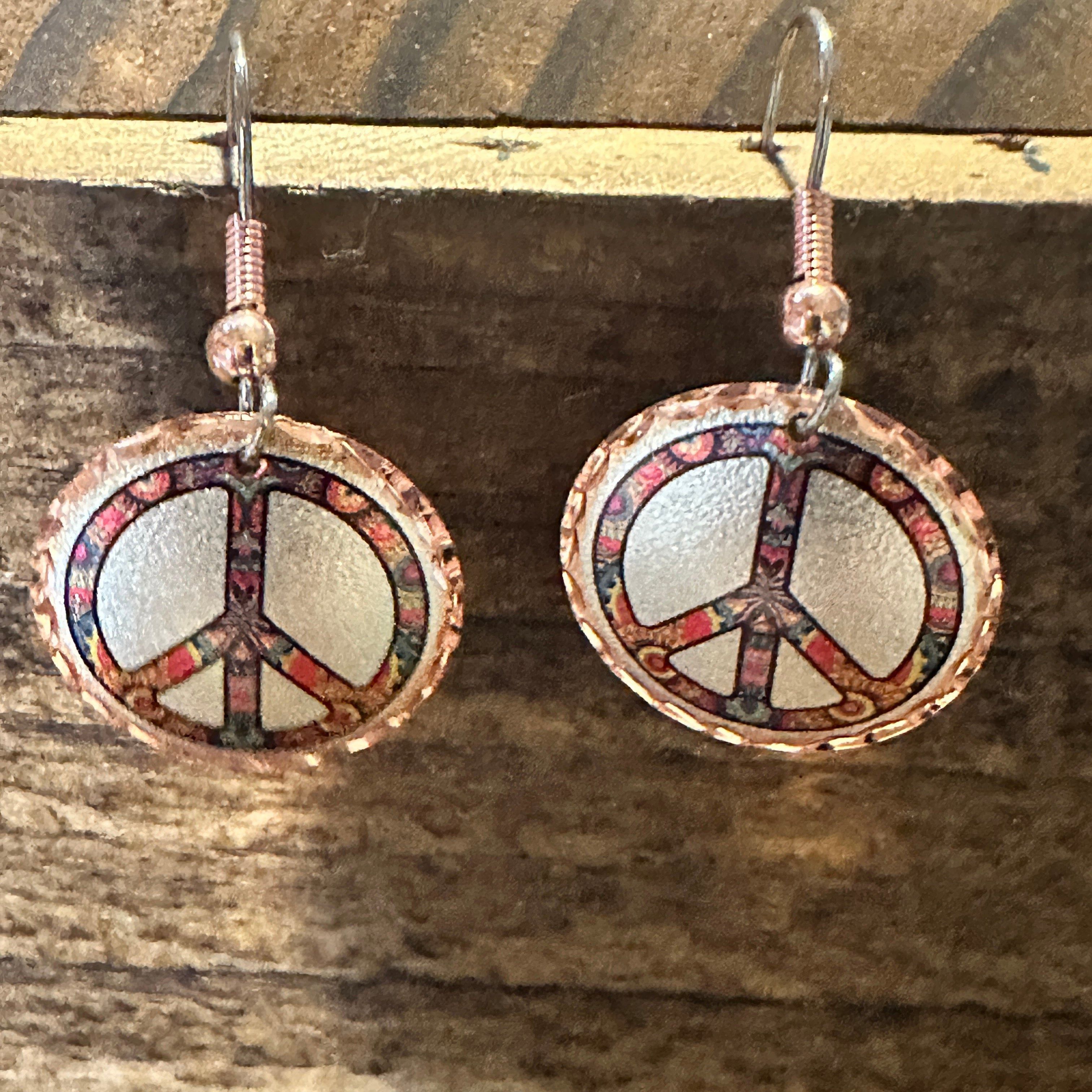 Other Handmade Boho Copper Earrings, Diamond Cut Hippie Peace Wire Size ONE SIZE - 1 Thumbnail