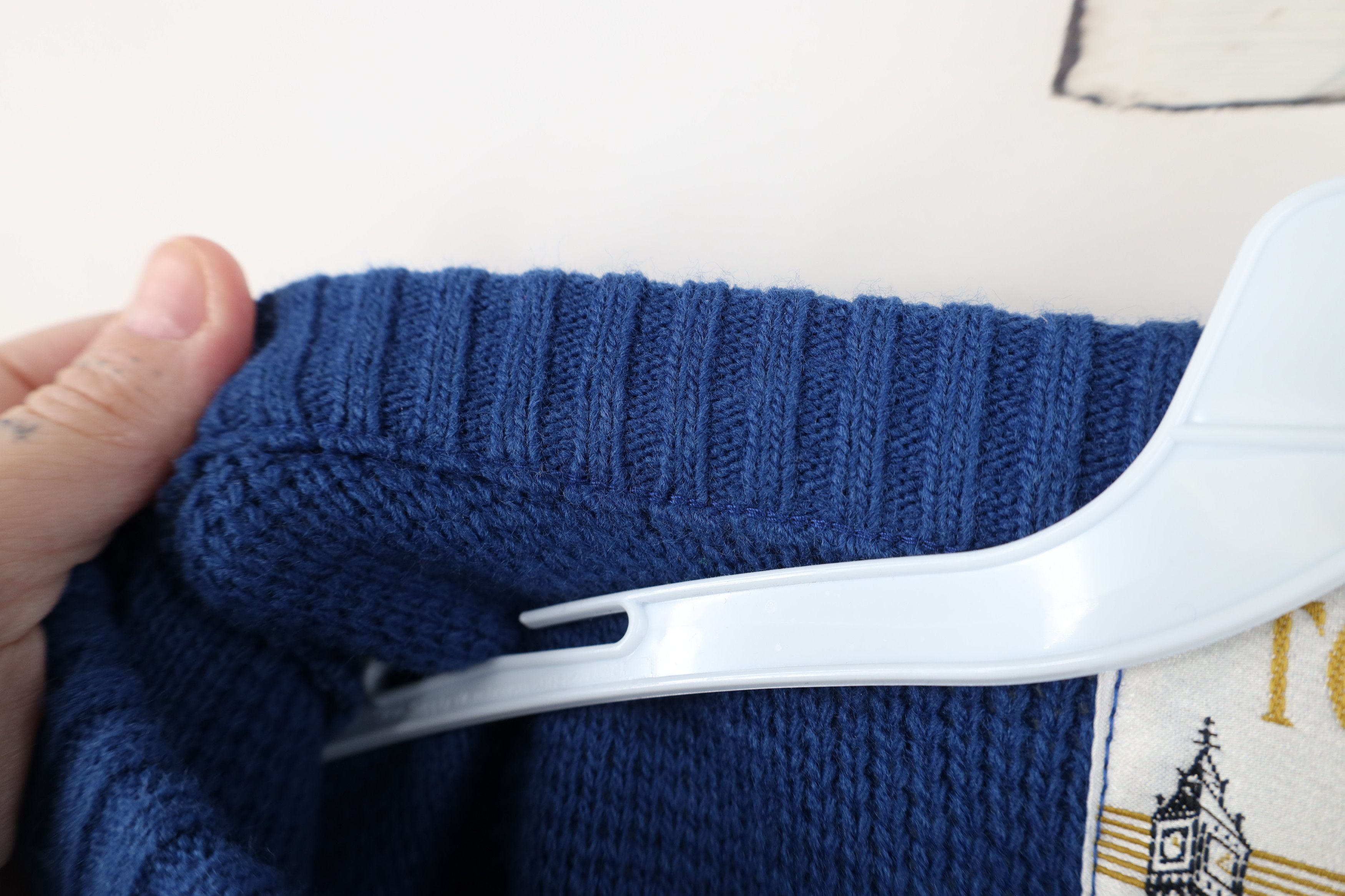 Vintage Vintage 90s Streetwear Ribbed Knit Sweater Blue USA Size US L / EU 52-54 / 3 - 8 Thumbnail