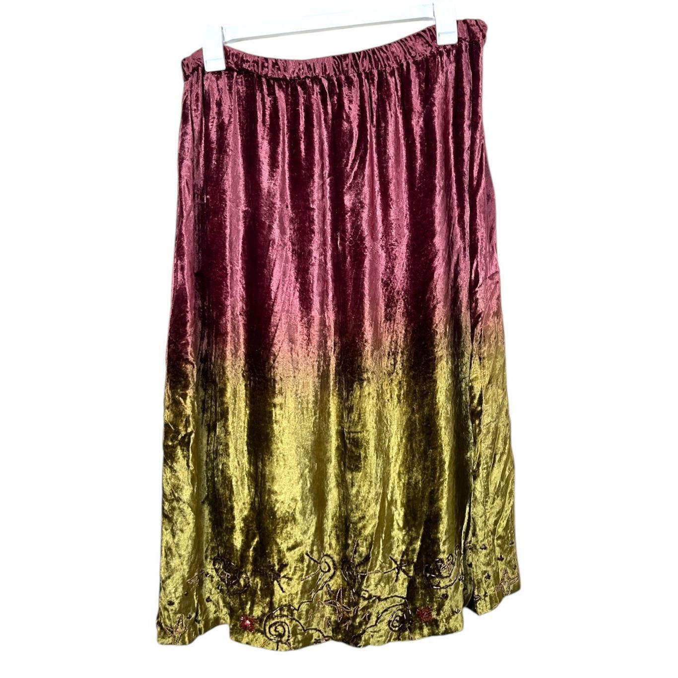 Other Vintage Bridgewater Studio Purple Green Velvet Maxi Dress be Size 36" / US 14 / IT 50 - 1 Thumbnail