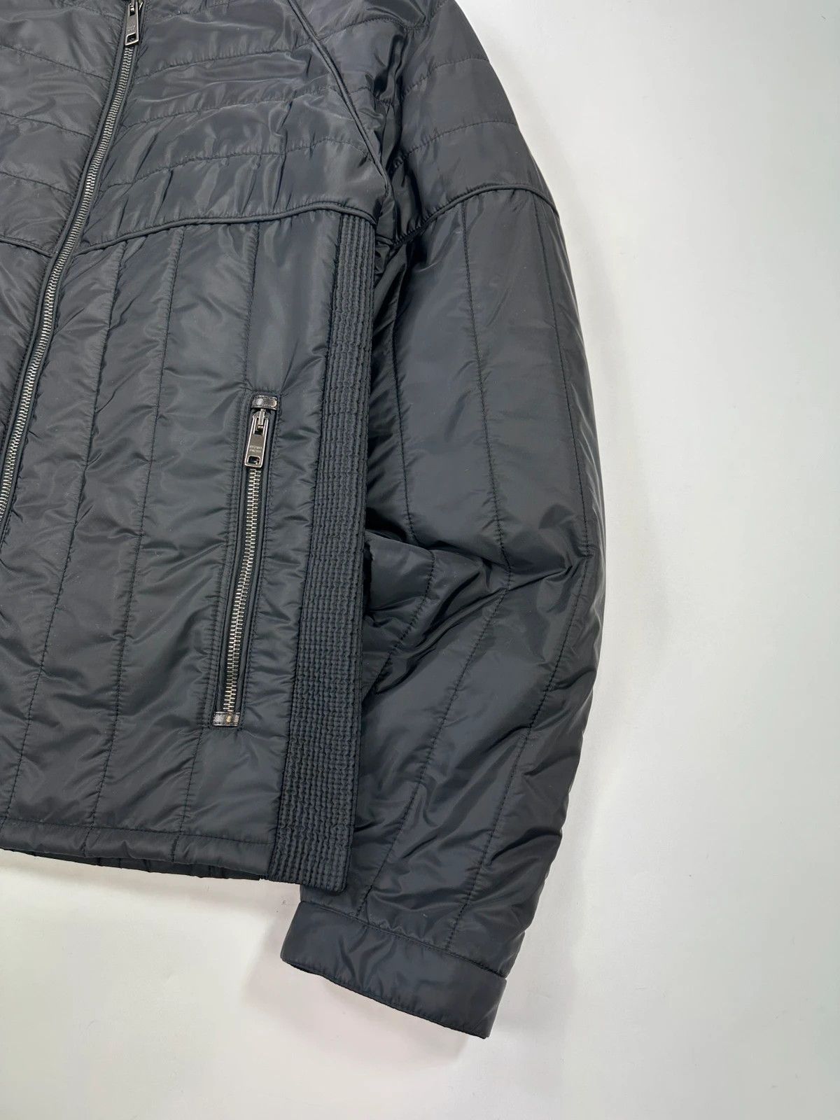 Prada Prada Milano Black Padded Quilted Nylon Jacket Ribbed Side Size US M / EU 48-50 / 2 - 3 Thumbnail