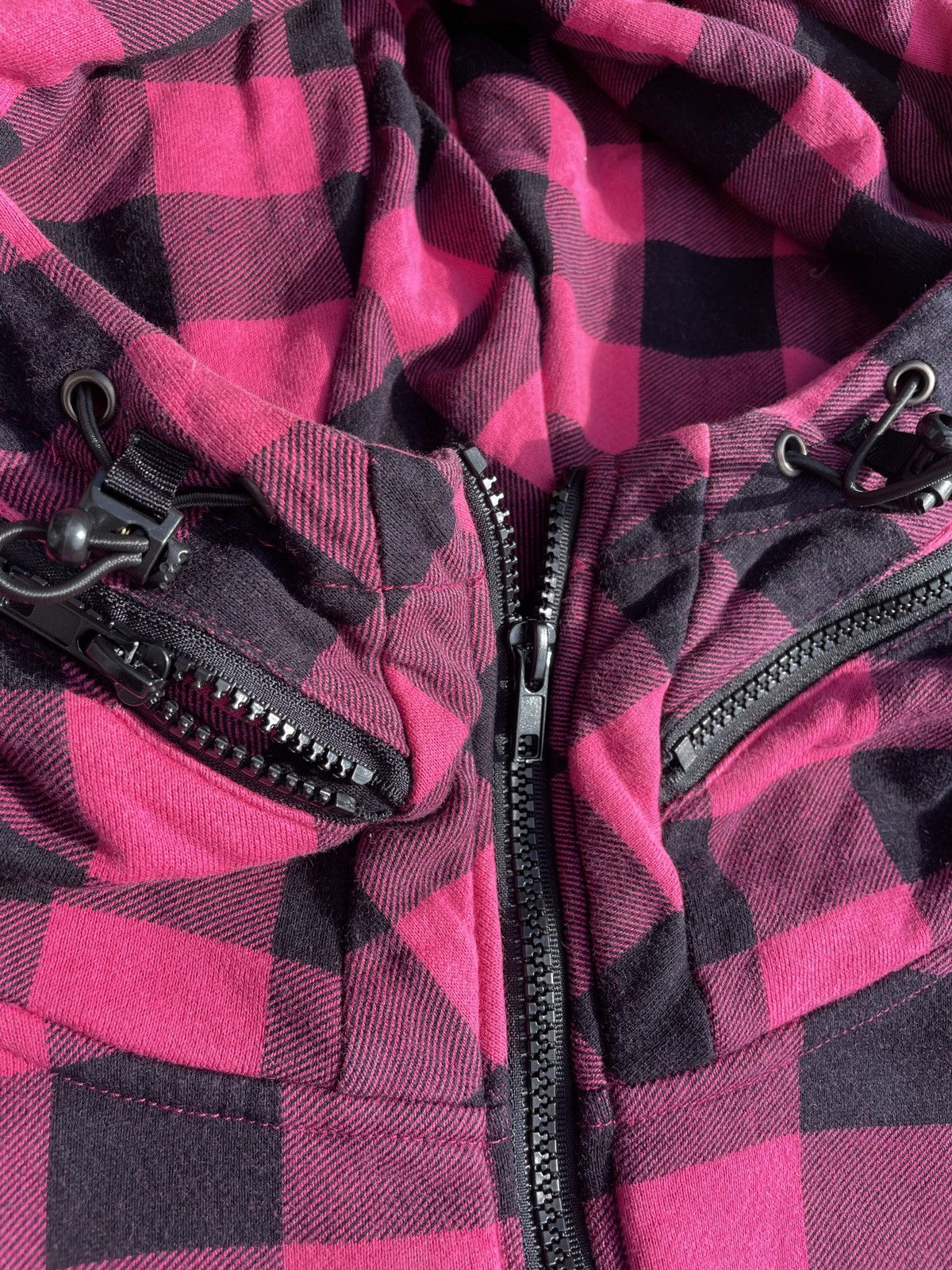 If Six Was Nine 2000s Japanese archive Bono Gimmic Check Zip-up Hoodie Size US L / EU 52-54 / 3 - 7 Thumbnail