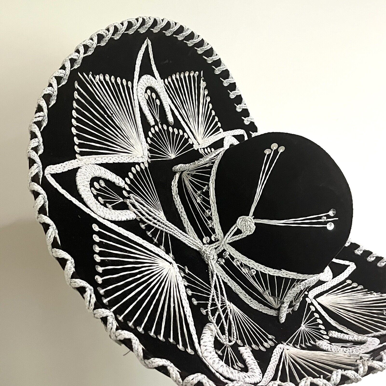 Pigalle Pigalle Mexican Mariachi Sombrero Black & White Horseshoes Size ONE SIZE - 8 Thumbnail