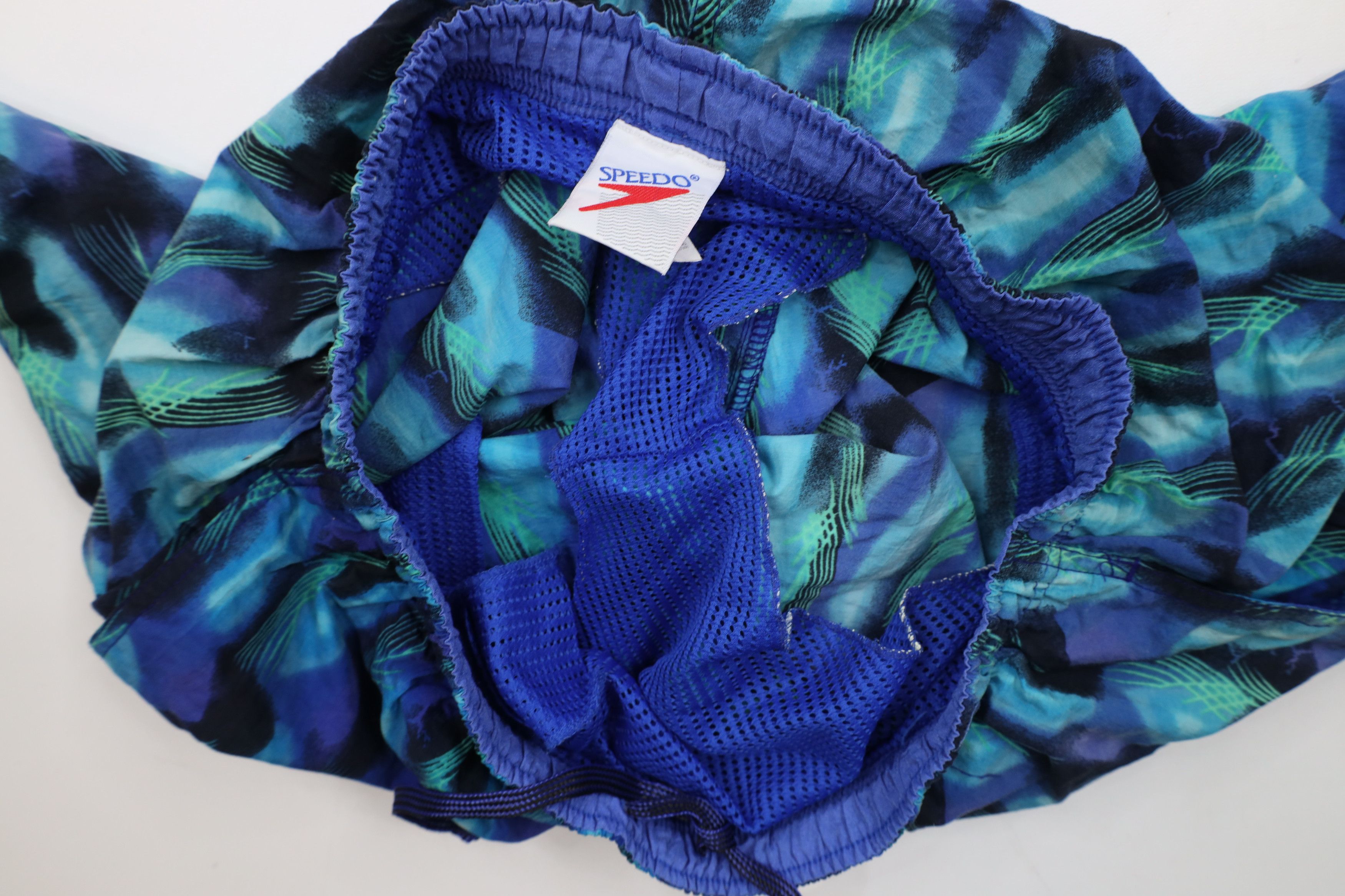 Speedo × Vintage Vintage 90s Speedo Spell Abstract Lined Shorts Swim Trunks Size US 32 / EU 48 - 9 Thumbnail