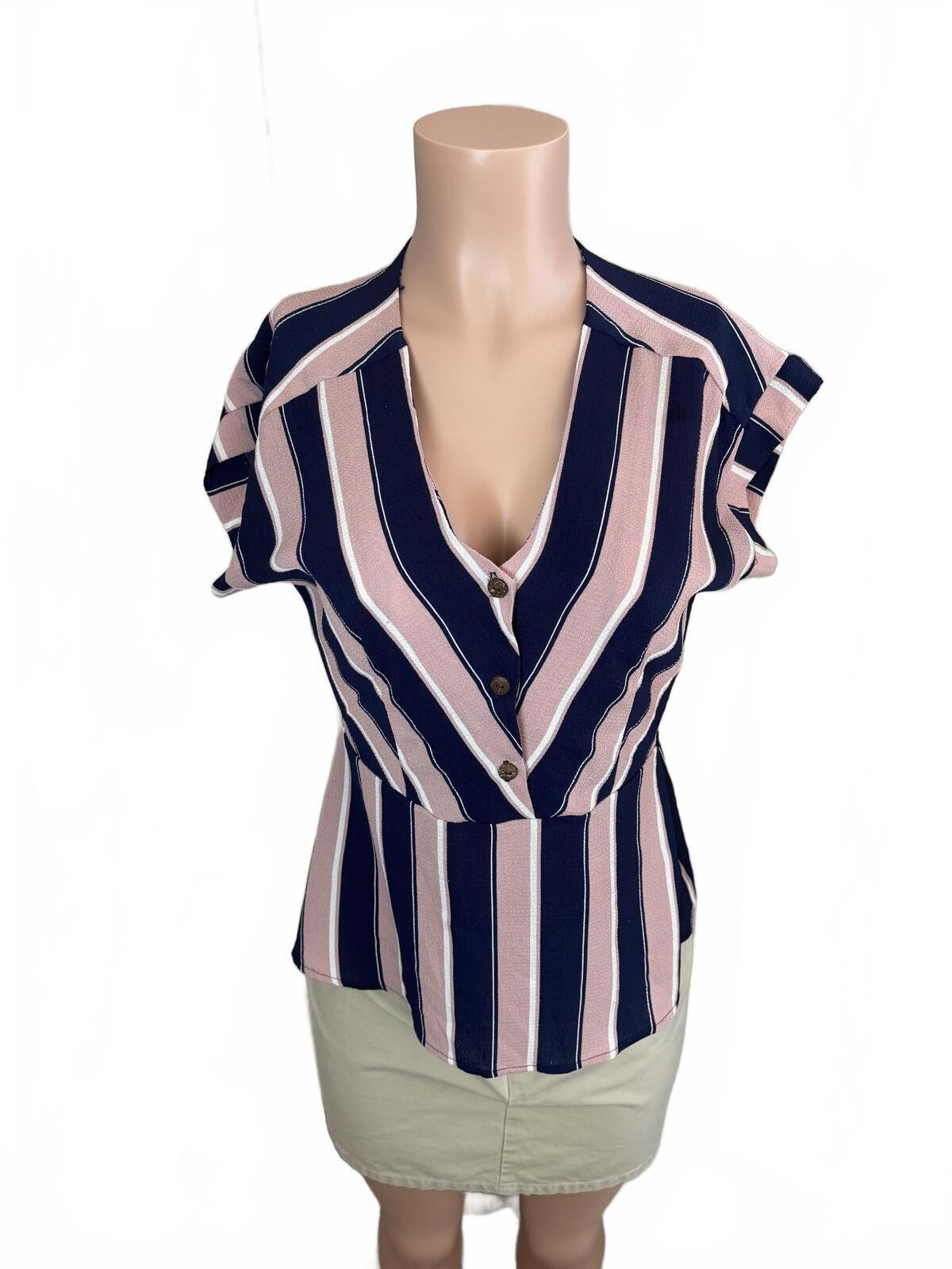 Other Monteau Boho Western Stripe Peplum Top Meduim Size M / US 6-8 / IT 42-44 - 2 Thumbnail