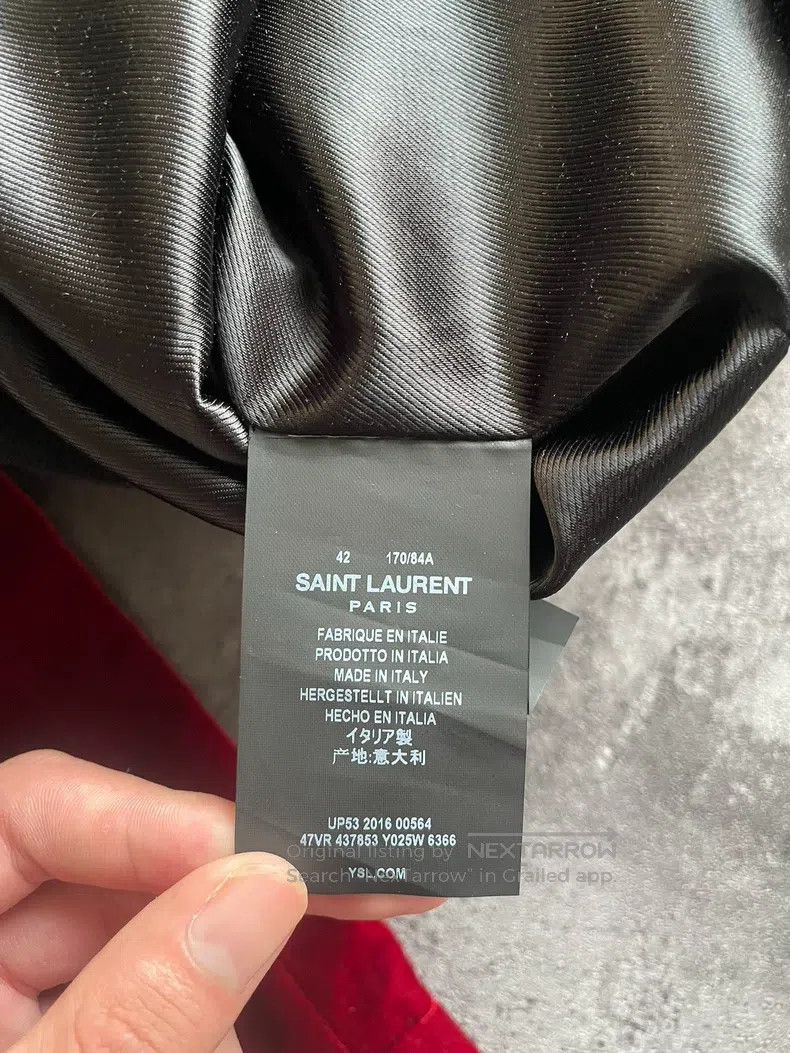 Saint Laurent Paris Saint Laurent Paris Red Velvet Sequin Note Jacket Size US XS / EU 42 / 0 - 5 Thumbnail
