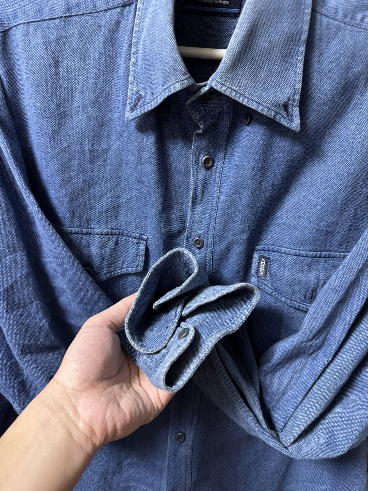 Ermenegildo Zegna × Japanese Brand Ermenegildo Zegna Vintage Shirt Size US XL / EU 56 / 4 - 4 Thumbnail