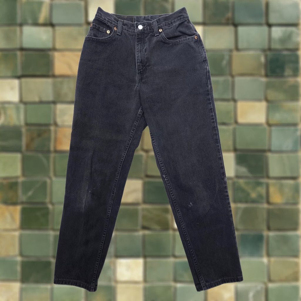 Levi's VINTAGE Levi's 550 Jeans Womens 26 x 29" Black High Rise 90s Y2K Relaxed Tapered Denim 5-Pocket Mens Womens Size 26" / US 2 / IT 38 - 1 Thumbnail