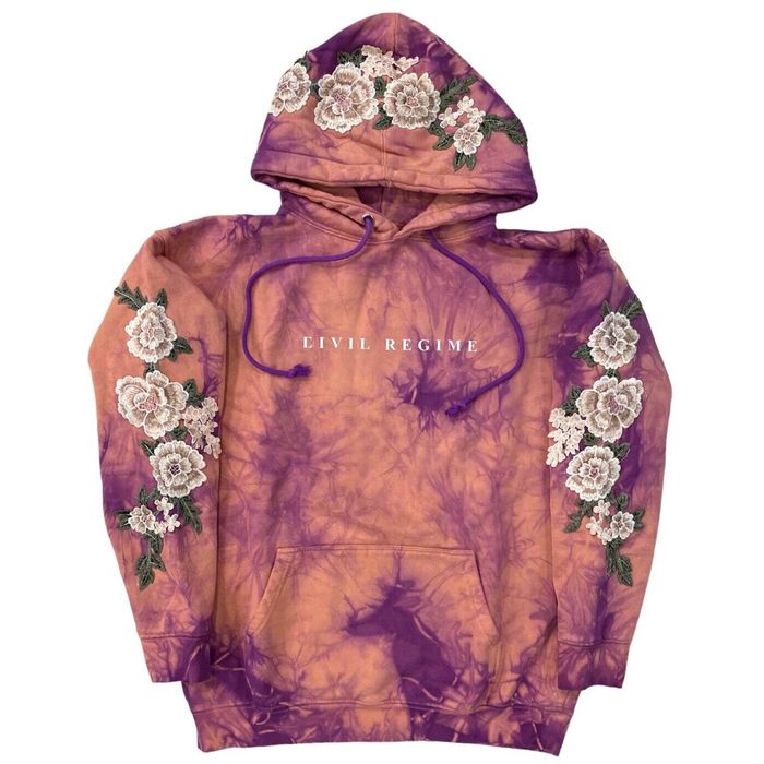 Civil Regime Civil Regime White Rose Tie Dye Hoodie in Butterfly Sand ...