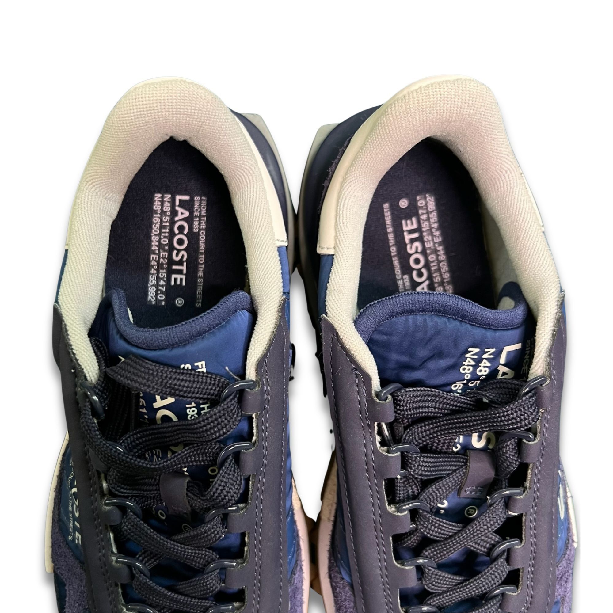 Lacoste LACOSTE Mens Elite Active Textile Sneakers Size 7.5 Blue & W Size US 7.5 / IT 37.5 - 5 Thumbnail