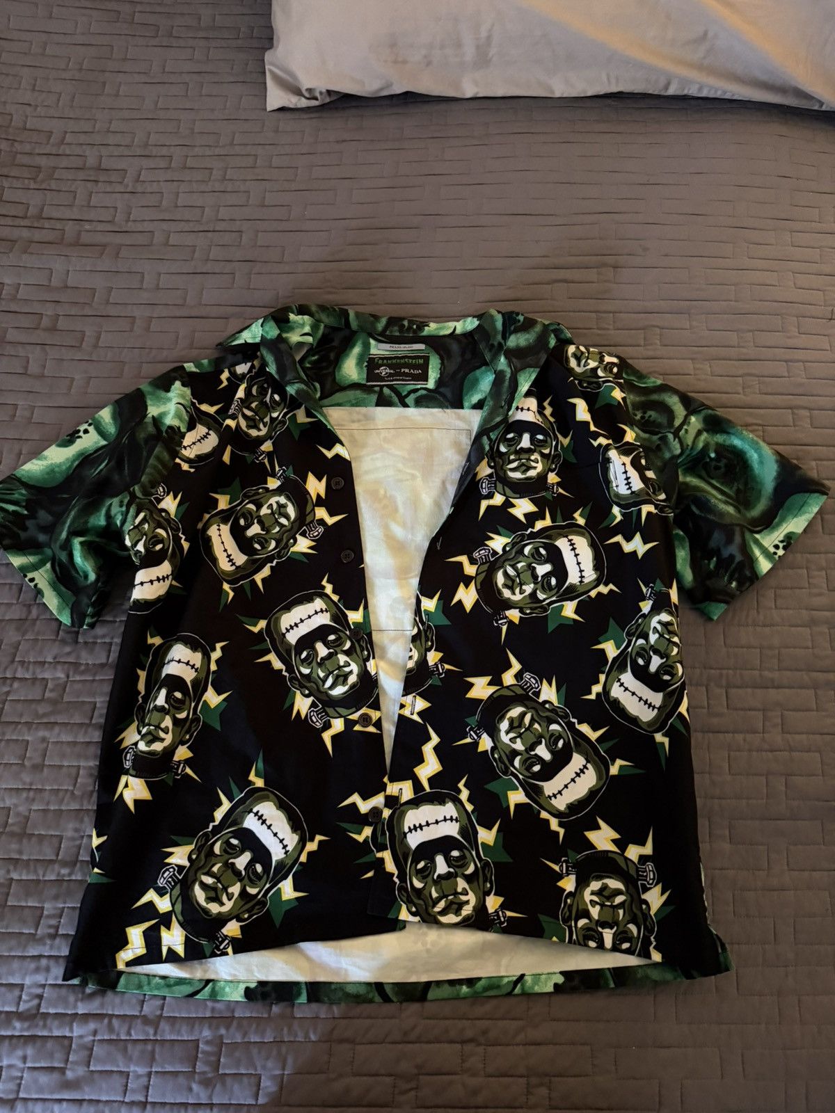 Prada Prada Frankenstein Rose Button Up Bowling Shirt | Grailed
