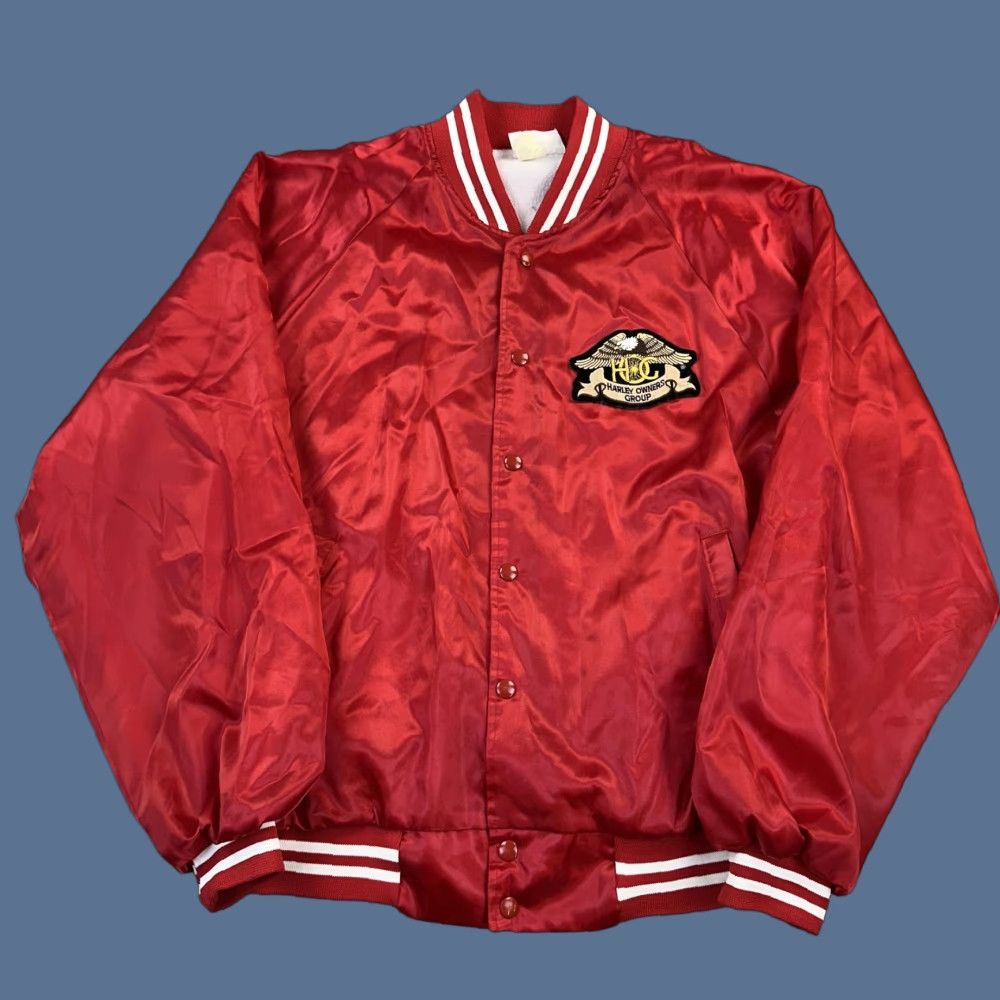 Vintage Vintage Hartwell Jacket Mens XL Satin Bomber Harley Owners Group Patch USA 90s Size US XL / EU 56 / 4 - 1 Thumbnail