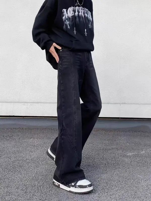 VIBE High Street Vintage Washed Spliced Micro Flare Jeans Size US 34 / EU 50 - 8 Thumbnail
