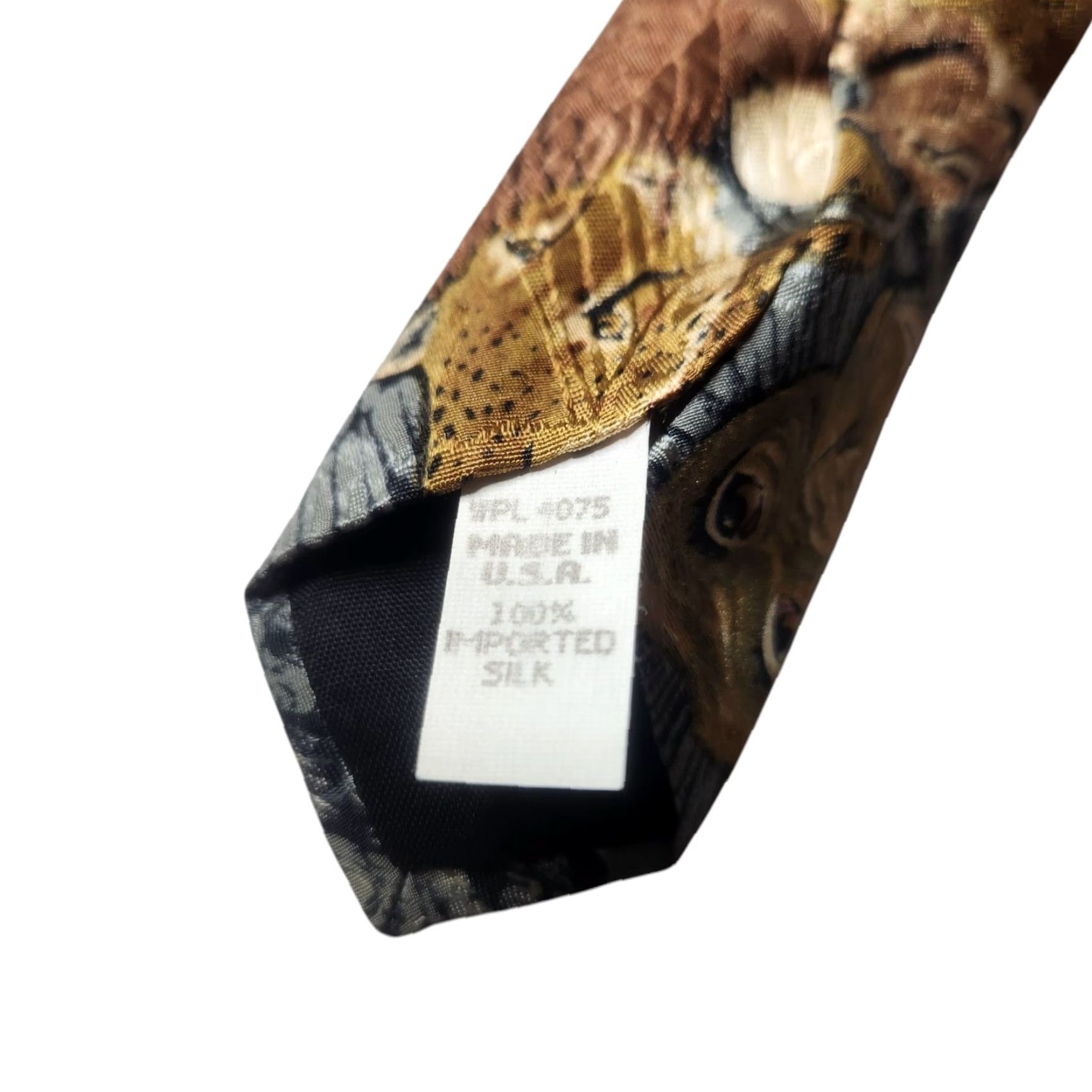 Vintage VINTAGE Endangered Species Jungle Animals Elephants Rhino Cheetah Silk Neck Tie Size ONE SIZE - 5 Thumbnail