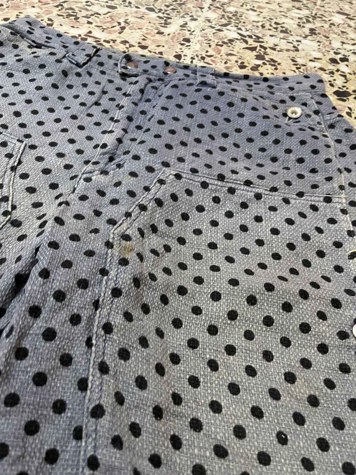 Frapbois Frapbois Japan Half Double Knee Polkadot Distressed Pants Size US 32 / EU 48 - 5 Thumbnail