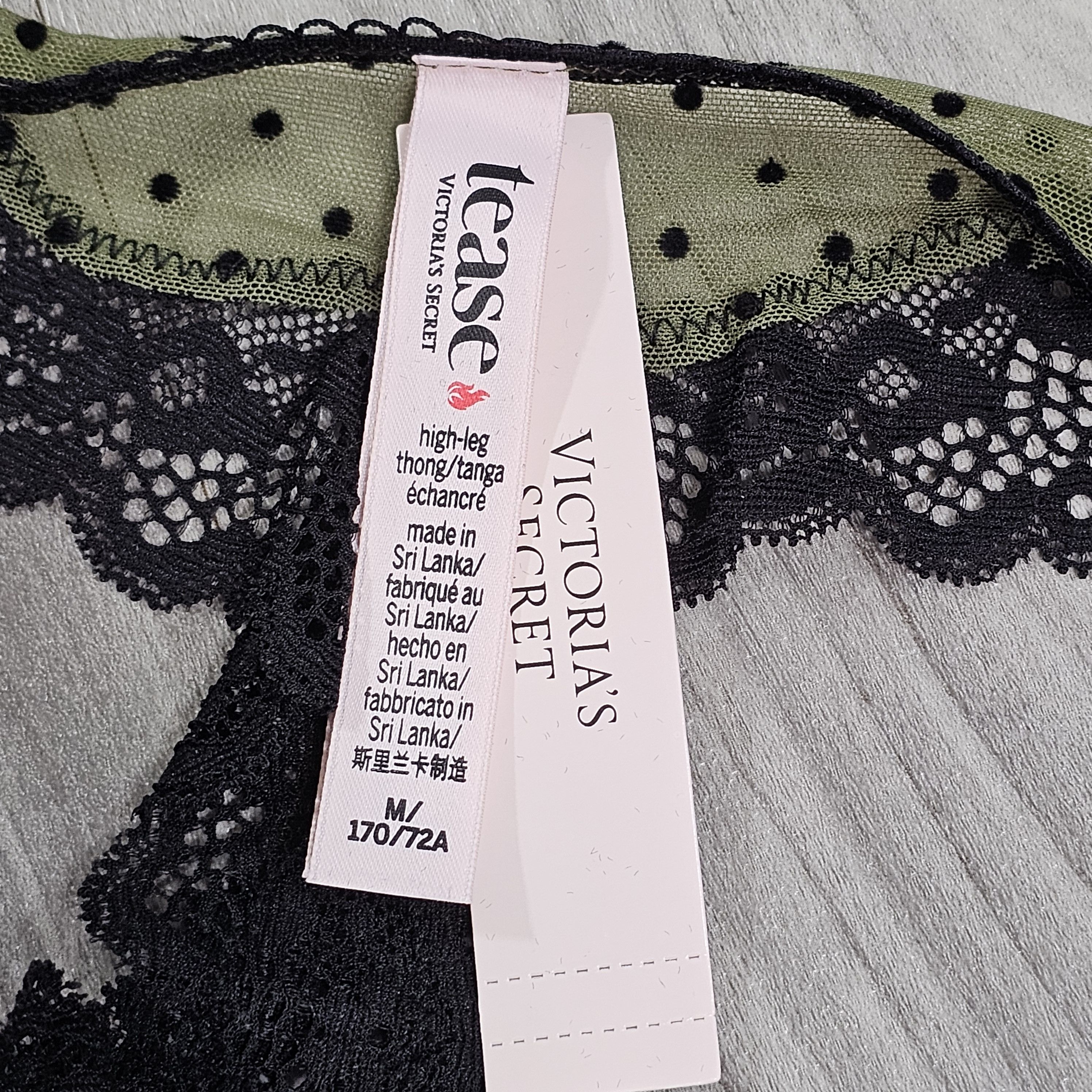 Victoria's Secret Victoria's Secret Tease Green Mesh High-Leg Thong L Size ONE SIZE - 3 Thumbnail