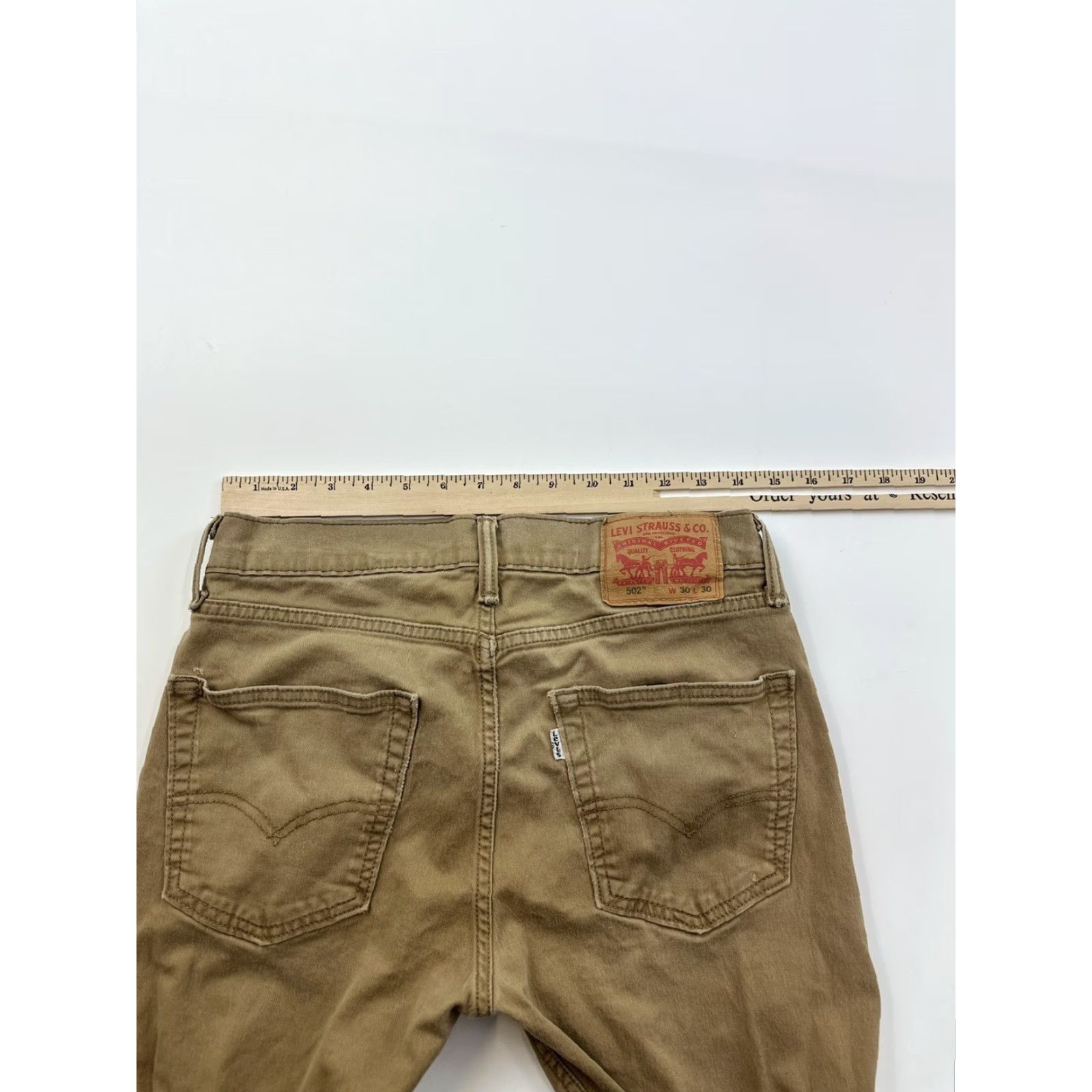 Levi's Levis 502 Jeans Slim Mens 29x27 (tagged 30x30) Beige Slim Size US 29 - 7 Thumbnail