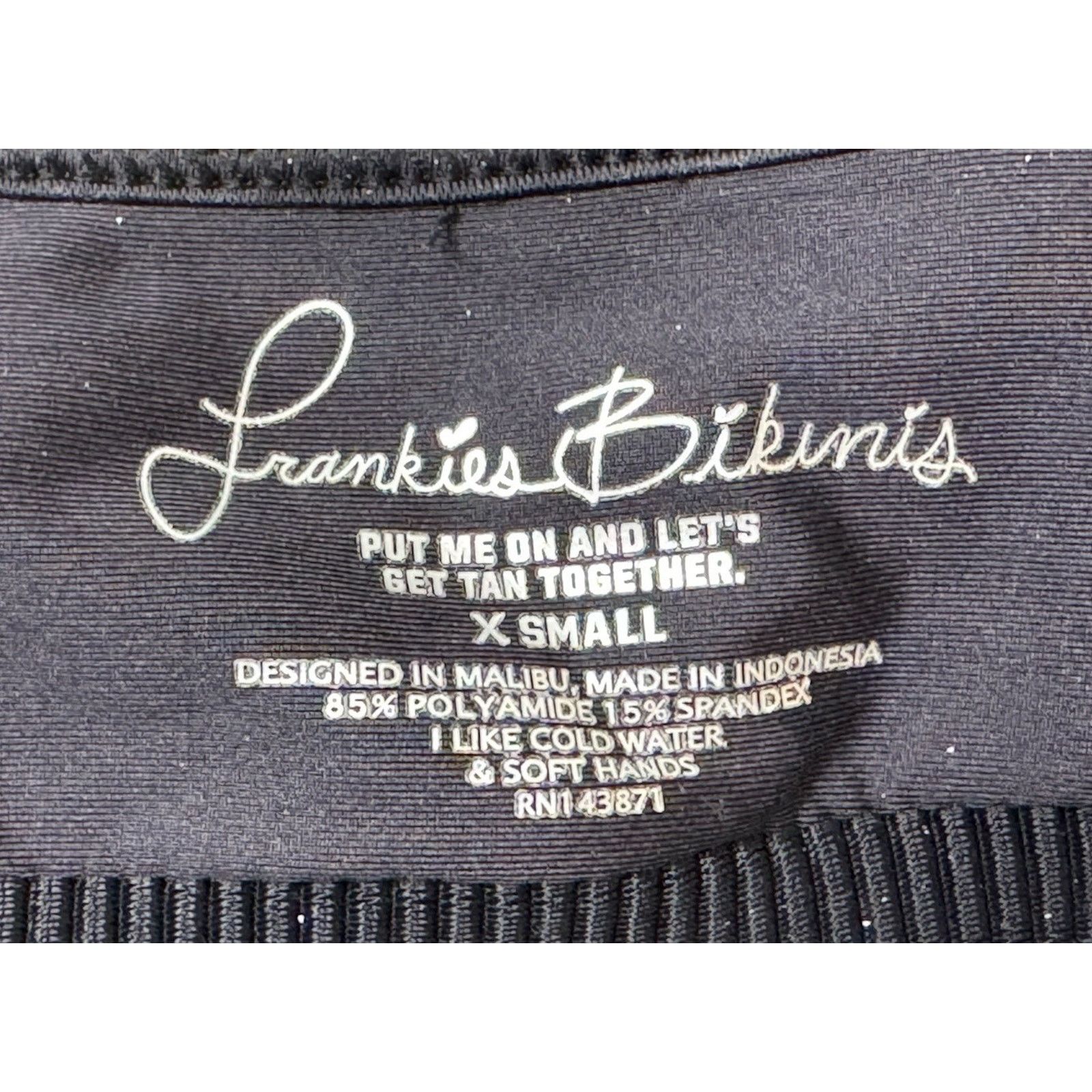 Other FRANKIES BIKINIS Black Ribbed Knotted Scoop Neck Greer Top Size ONE SIZE - 9 Thumbnail