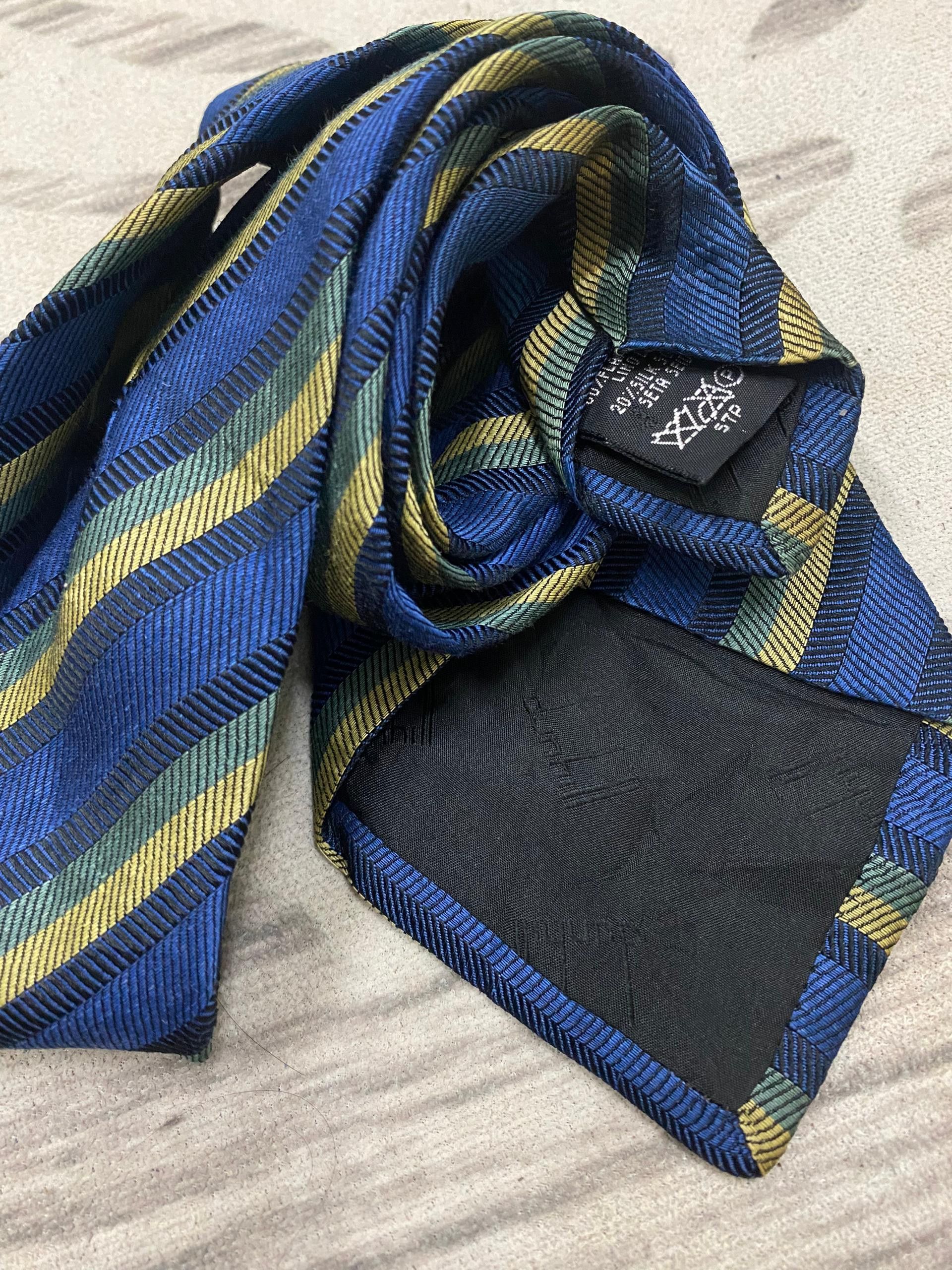 Alfred Dunhill Dunhill Stripe blue design neck tie single logo Size ONE SIZE - 4 Thumbnail