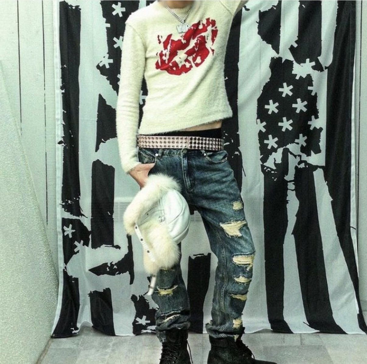 Racer Worldwide NWT DEADSTOCK RARE RACER WORLDWIDE “Kiss” Knit Sweater Top Size US S / EU 44-46 / 1 - 3 Thumbnail