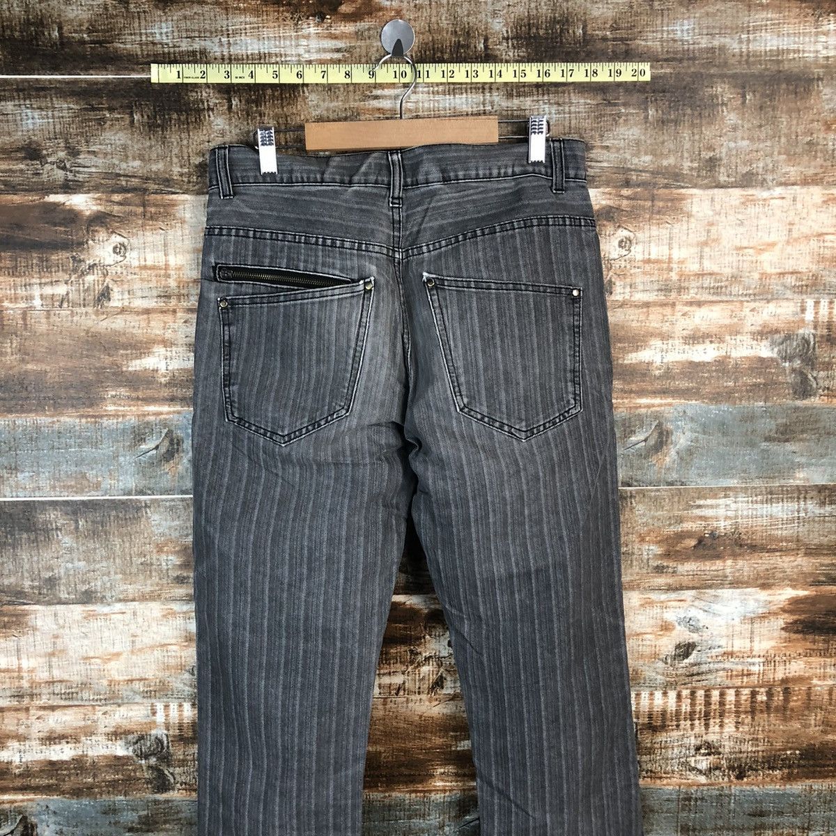 Japanese Brand Skkone Grey stripe cargo Casual Pants #A1434 Size US 32 / EU 48 - 13 Thumbnail
