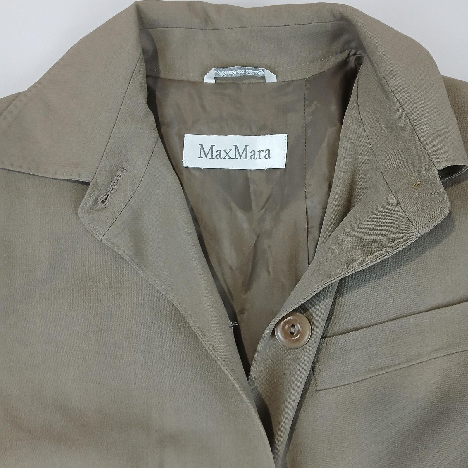 Max Mara MaxMara Coat Womens Small Taupe Beige Wool Blend Long Jacket Size S / US 4 / IT 40 - 5 Thumbnail