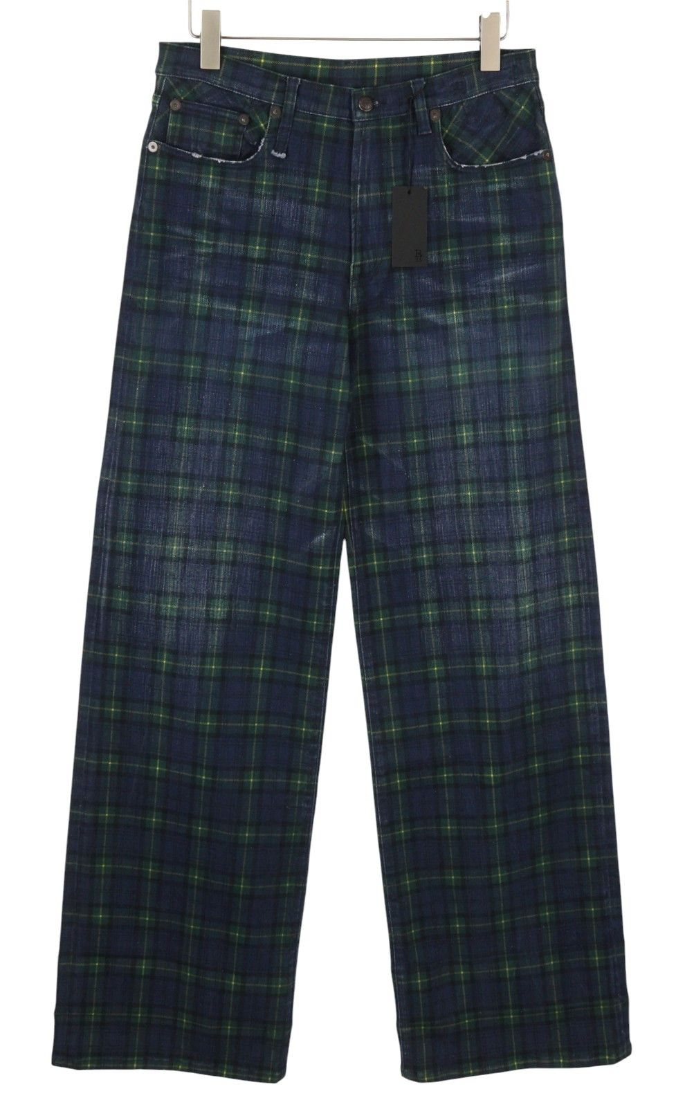 R13 LISA BAGGY 27 Tartan Wide Faded Jeans 88530 Size 27" / US 4 / IT 40 - 1 Thumbnail