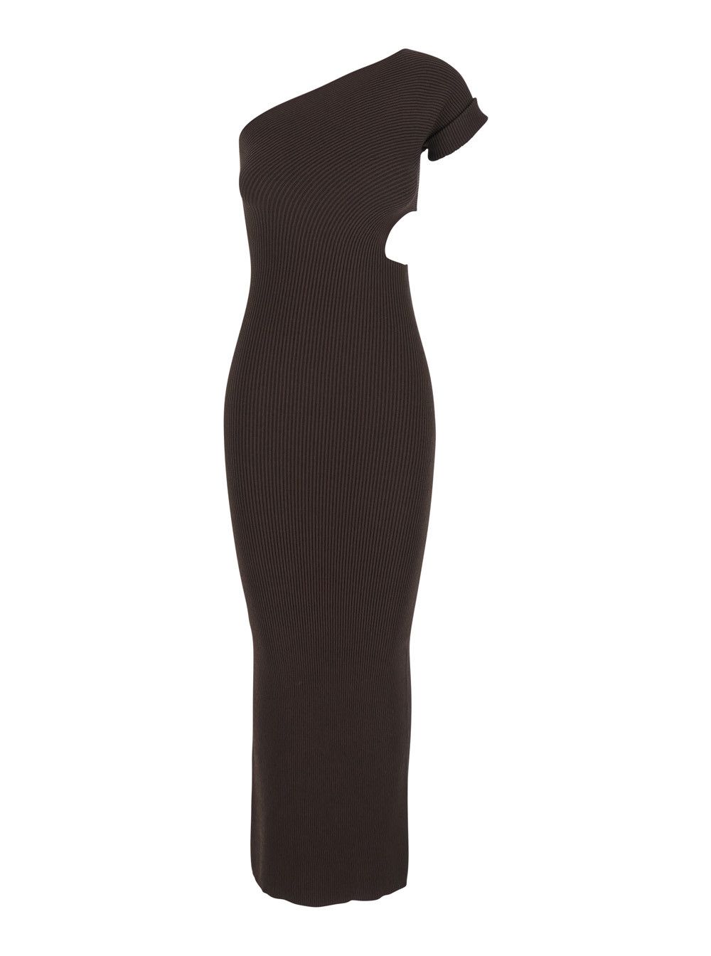 Max Mara 'Arda' Brown Long Dress with Cut-Out and One-Shoulder Design in Viscose Blend Woman Size L / US 10 / IT 46 - 1 Thumbnail