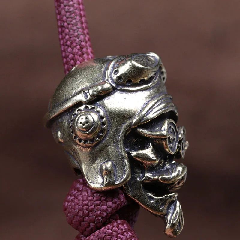 Handmade 3Pcs Pilot Skull Knife Beads Paracord Bead Zipper Umbrella Size ONE SIZE - 4 Thumbnail