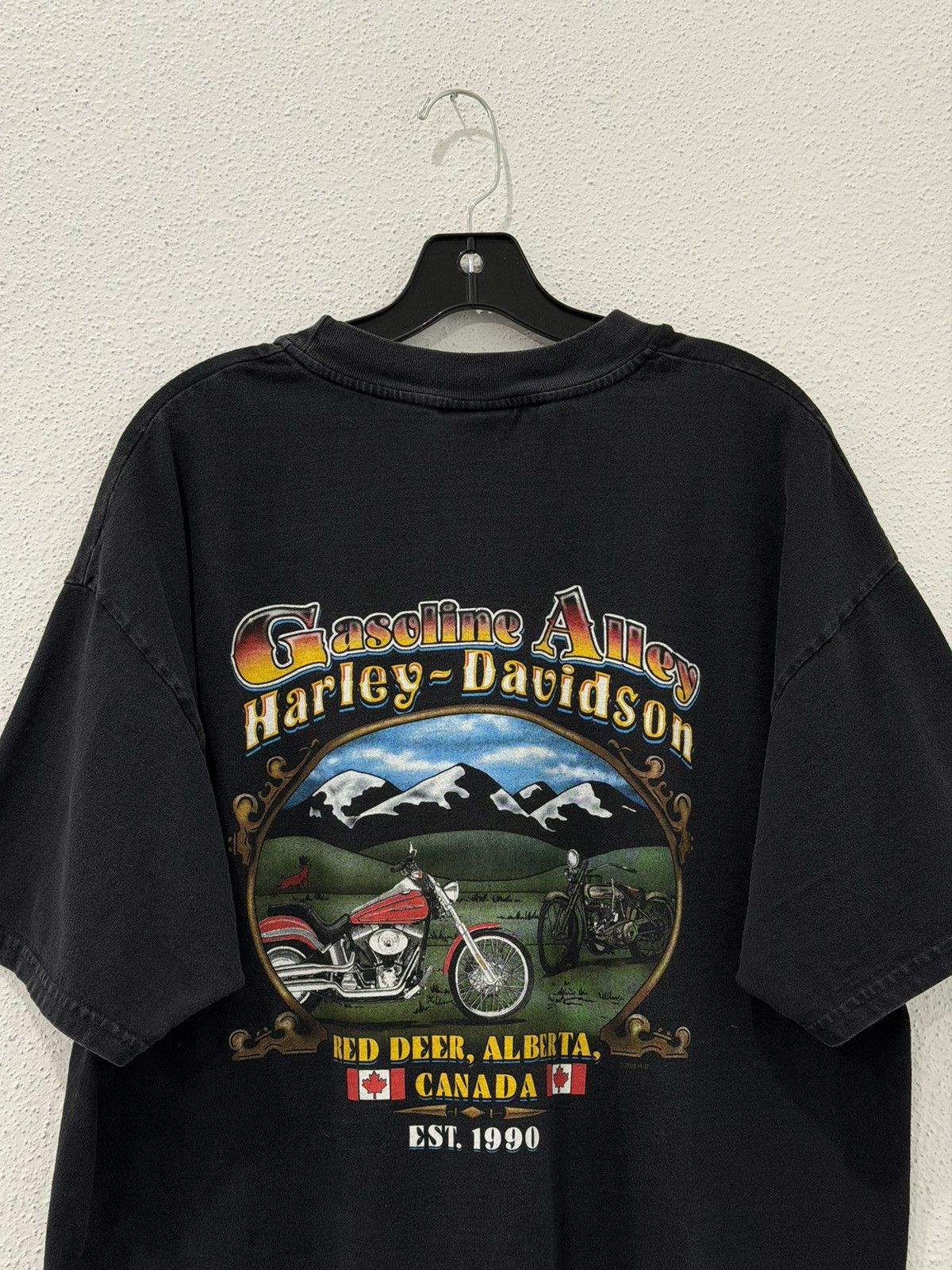 Harley Davidson Vintage 90s Harley Davidson Red Deer, Alberta Canada XL USA Size US XL / EU 56 / 4 - 2 Thumbnail