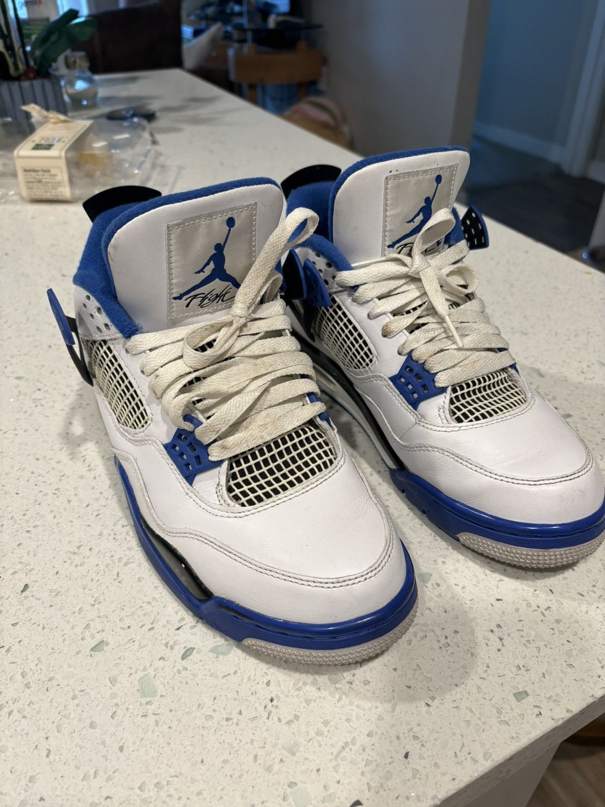 image of Jordan Brand 4 Motorsport Shoes in Blue, Men's (Size 9)