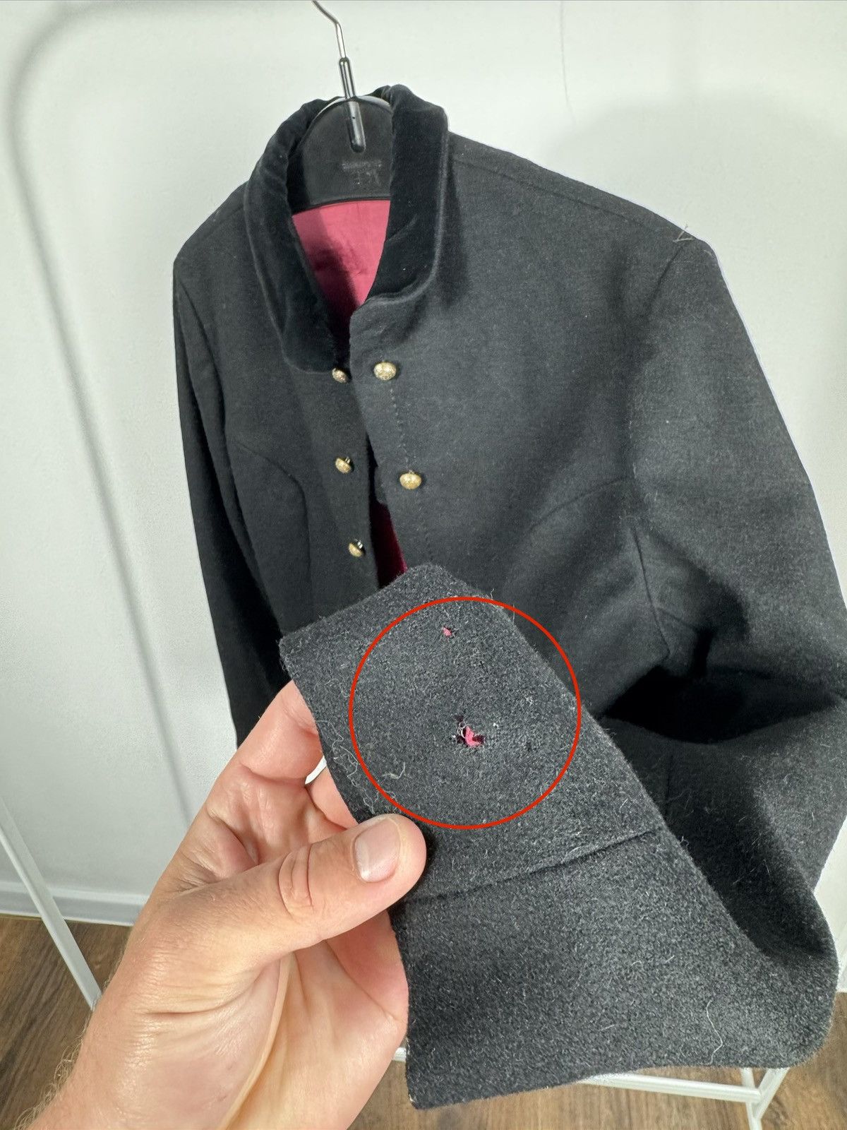Other Vintage Antique Cropped Military Blazer Jacket Velvet Collar Size M / US 6-8 / IT 42-44 - 9 Thumbnail