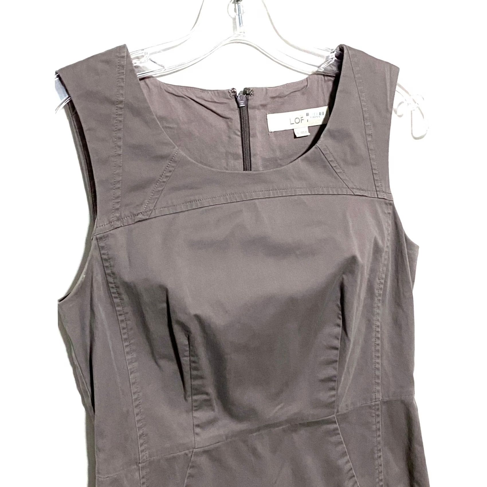 Ann Taylor VINTAGE Loft Sleeveless Brown Dress Sz 0 Sheath Office Workwear Capsule Knee Length - Ann Taylor LOFT Womens Dress Size XS / US 0-2 / IT 36-38 - 3 Thumbnail