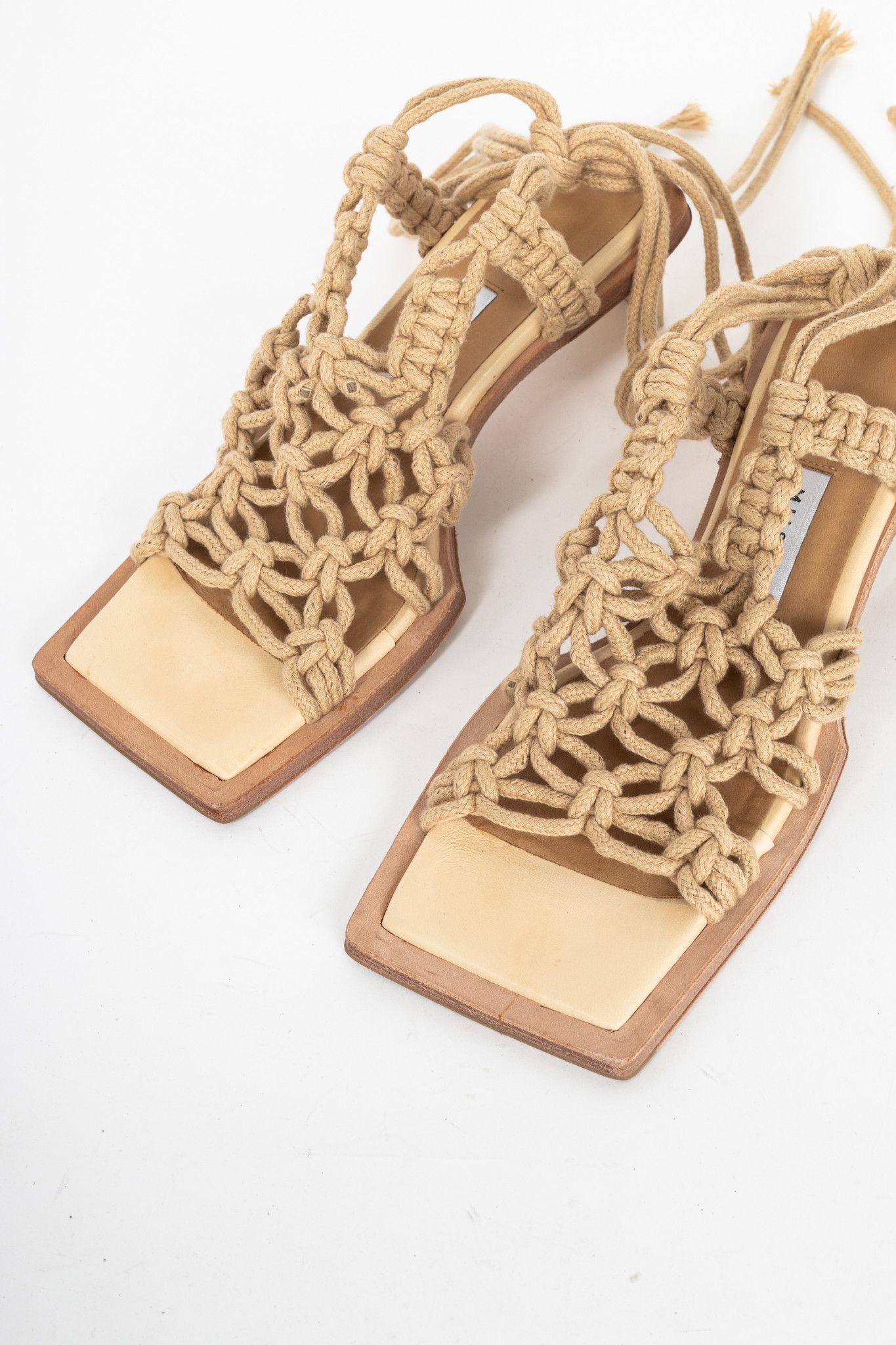 Miista Miista Annie Coffee Milk Crochet Slingback Sandals Size US 7.5 / IT 37.5 - 6 Thumbnail