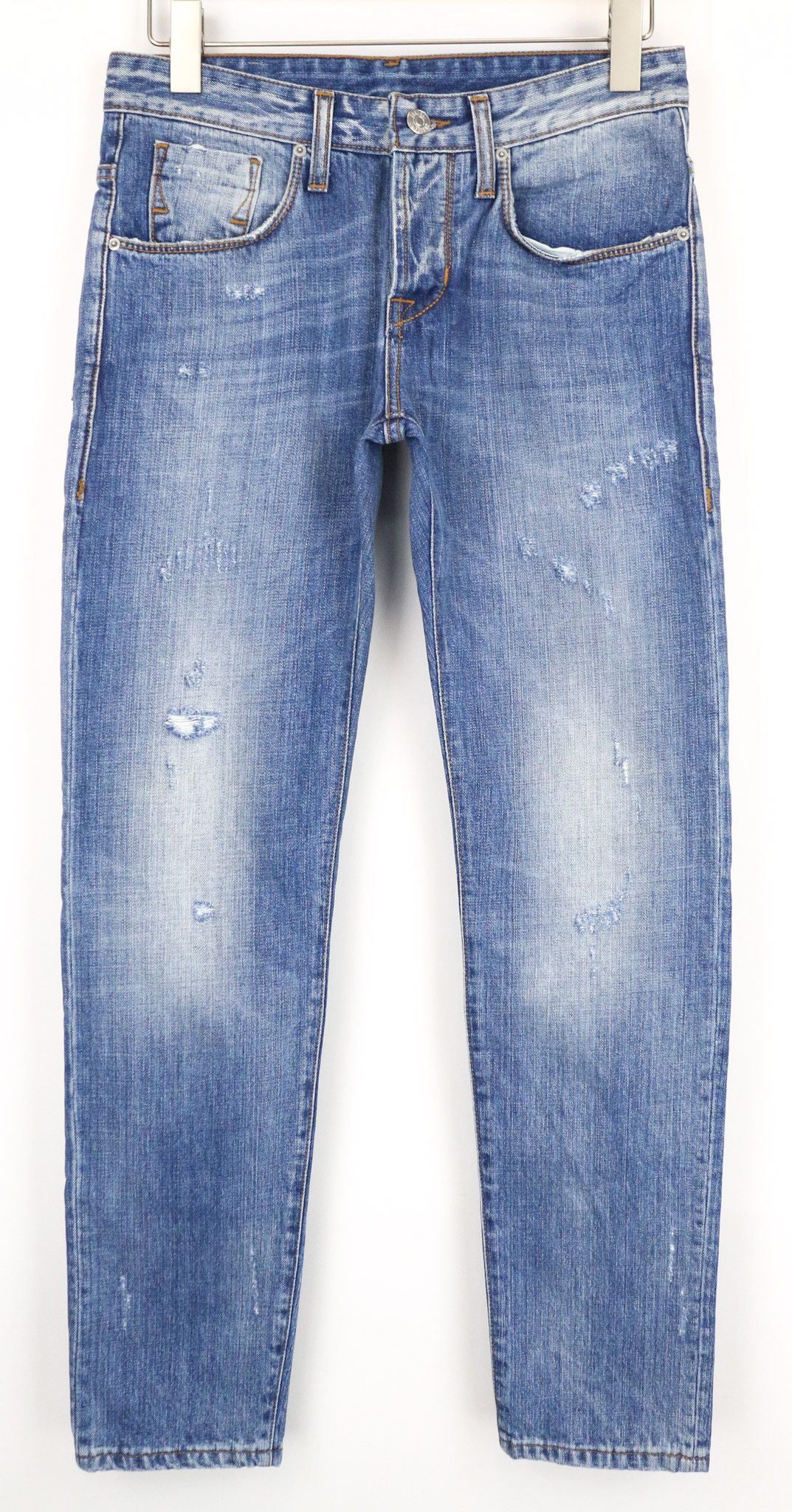 Takeshy Kurosawa W30 Blue Slim Washed Distressed Jeans 75198 Size US 30 / EU 46 - 1 Thumbnail