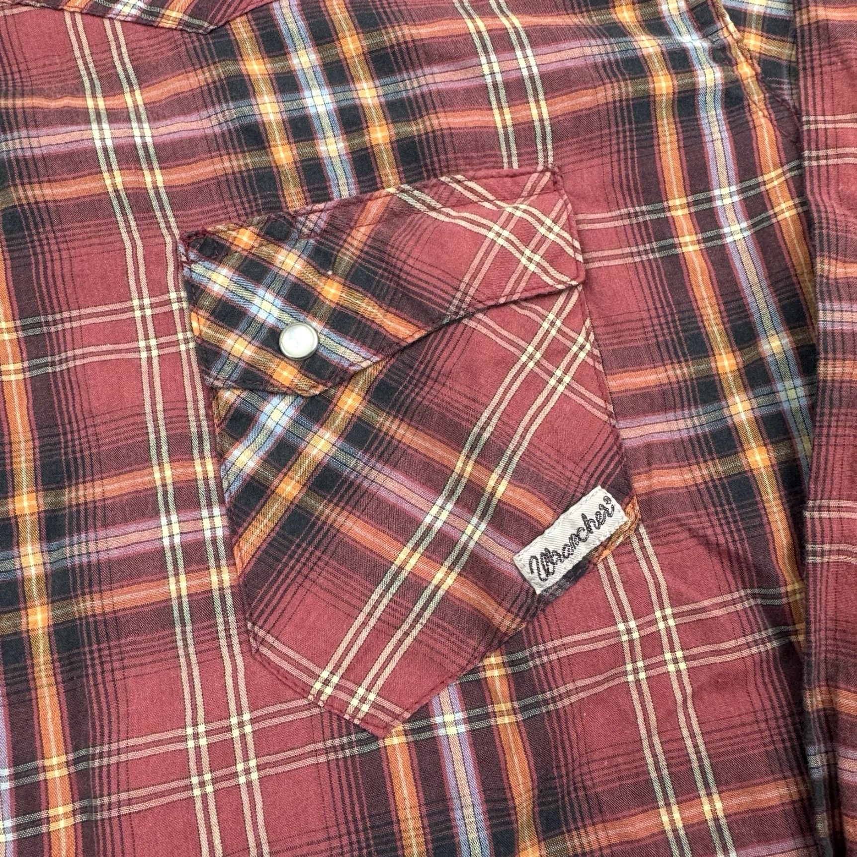 Wrangler VINTAGE Wrangler Wrancher Pearl Snap Shirt Adult 2XL Red Plaid Western Cowboy Mens Size US XXL / EU 58 / 5 - 3 Thumbnail