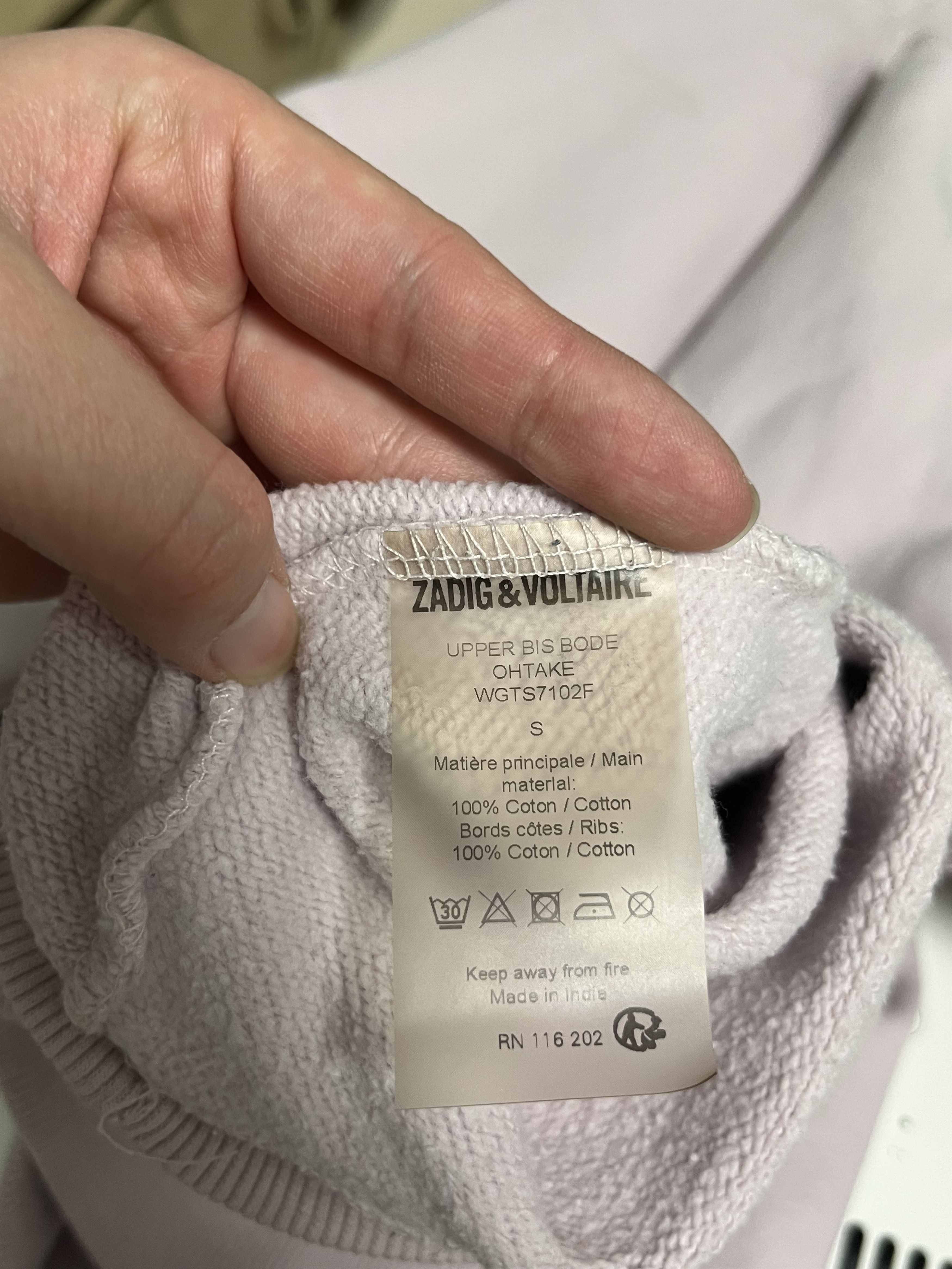 Zadig & Voltaire Zadig & Voltaire Strawberry Milk-Colored Luxe Sweatshirt Size S / US 4 / IT 40 - 4 Thumbnail