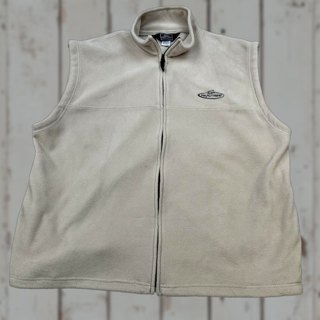 Realtree Team Realtree Vest Mens XL Tan Fleece Full Zip Outdoor Logo Embroidered Zip Collared Size US XL / EU 56 / 4 - 1 Thumbnail
