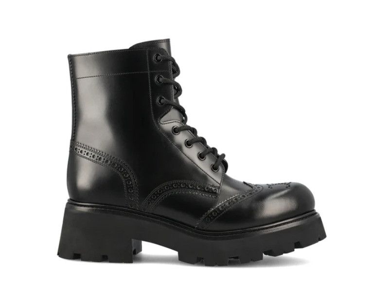 Celine Triomphe Logo Leather Lace-Up Ankle Boots IT 36 Women - USA Duties Paid